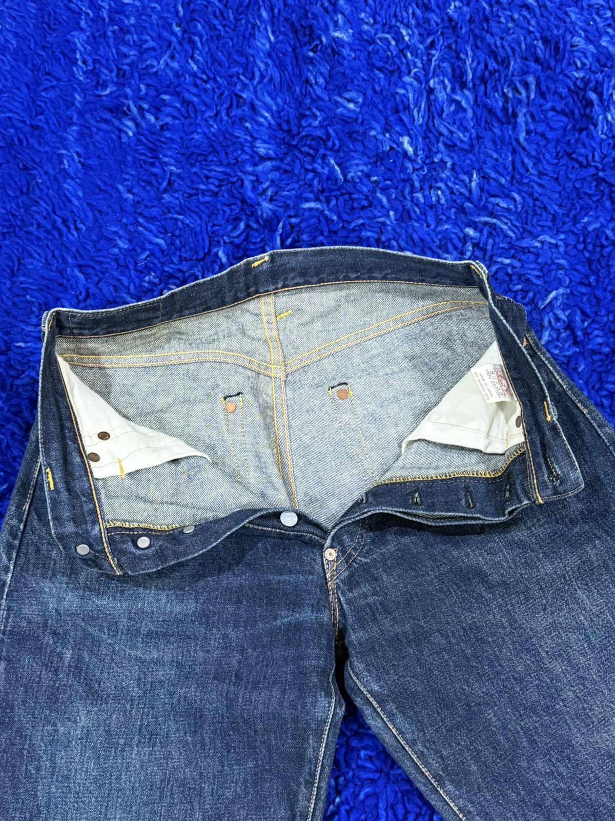 Evisu ⚡Rare Early 00s Yellow Mighty Evisu Daicock Painted Regular Size US 30 / EU 46 - 8 Thumbnail