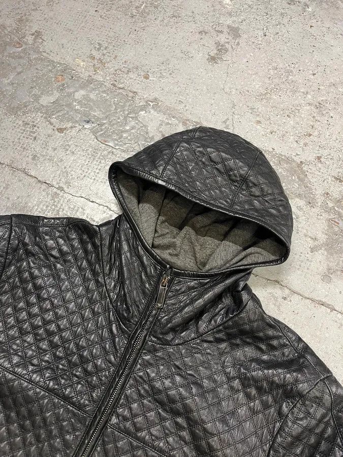 Emporio Armani 2010s Emporio Armani Quilted Black Ninja Hooded Leather Jacket Size US M / EU 48-50 / 2 - 5 Thumbnail