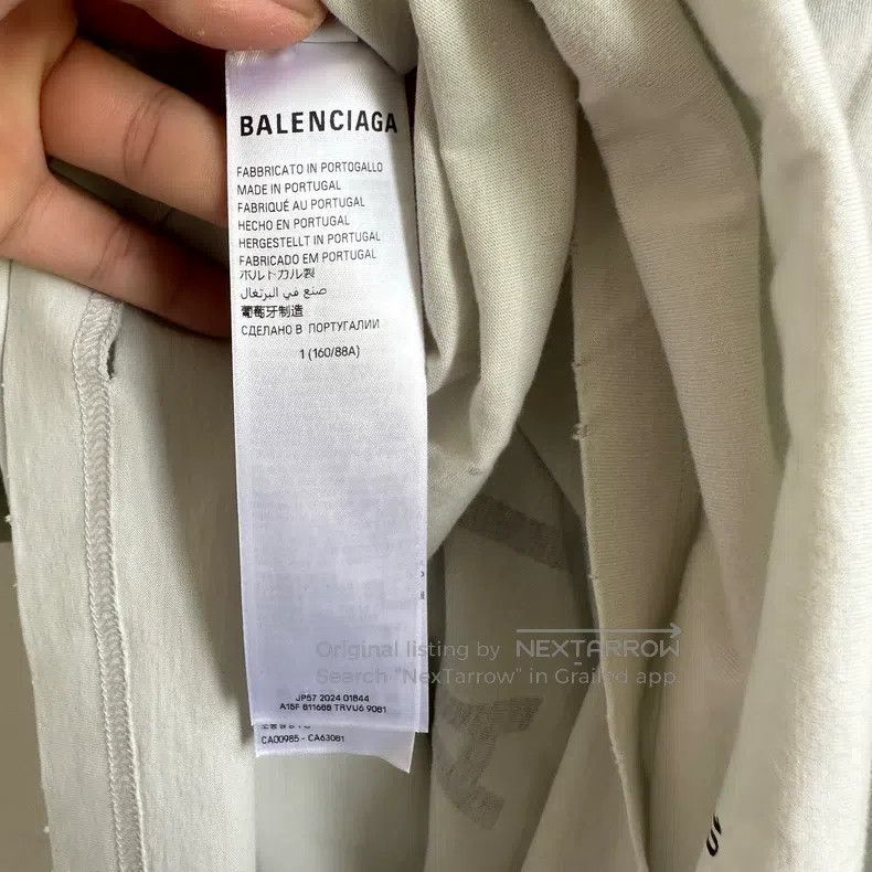 Balenciaga Balenciaga White Letter Print Short Sleeve Size US S / EU 44-46 / 1 - 5 Thumbnail