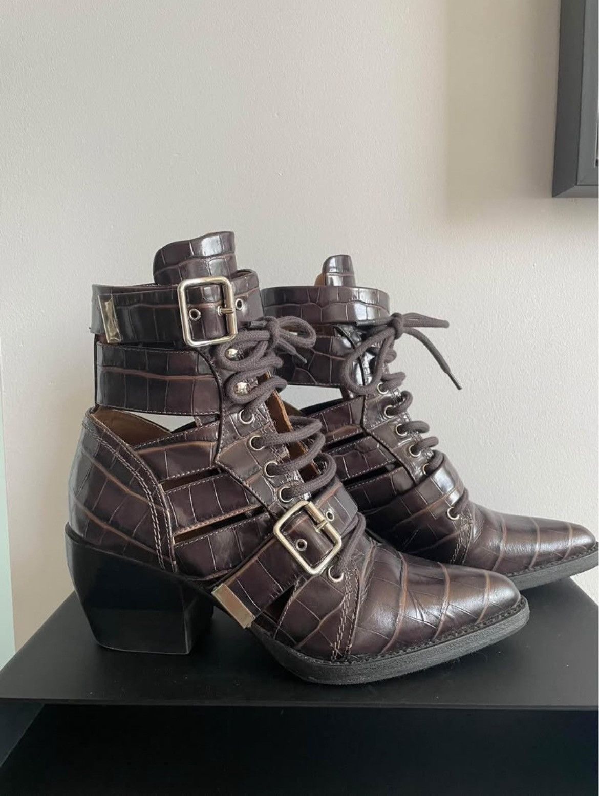 Chloe Chloe Crocodile Rylee Boots Size US 8 / IT 38 - 4 Thumbnail