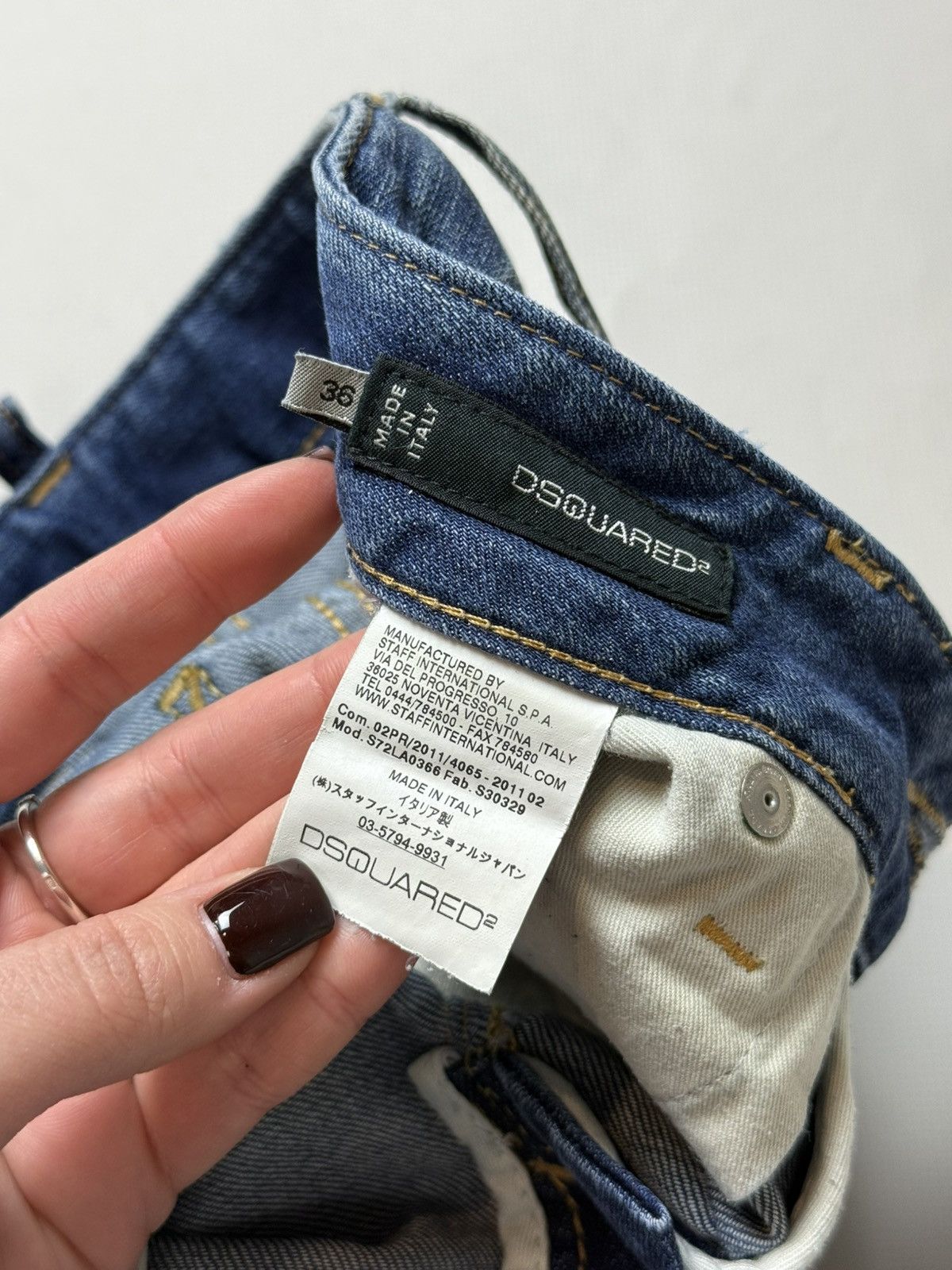 Dsquared2 Dsquared Distressed Denim Low Rise Skinny Biker Jeans Pants Size 25" / US 0 / IT 36 - 15 Thumbnail