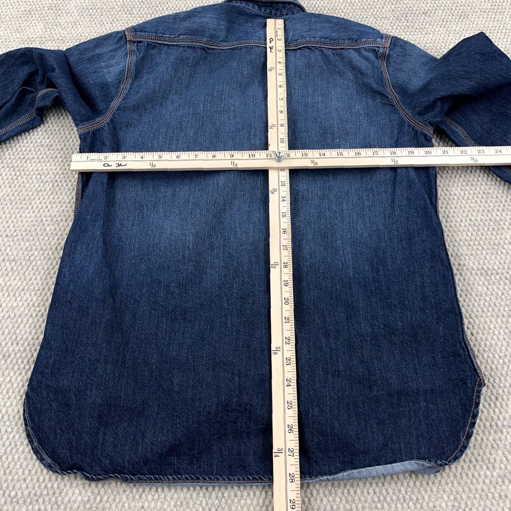 Gap Gap Denim Shirt Men Medium Blue Button Up Dark Wash Western Faded Adult Size US M / EU 48-50 / 2 - 7 Thumbnail