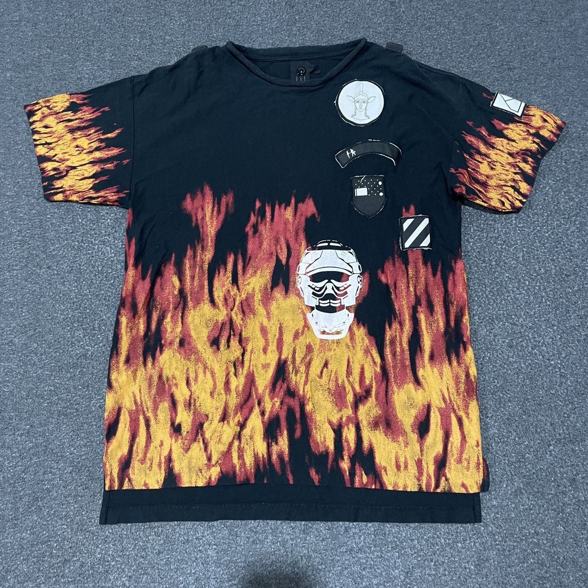 image of Bernhard Willhelm Flame Tee in Black, Men's (Size Small)