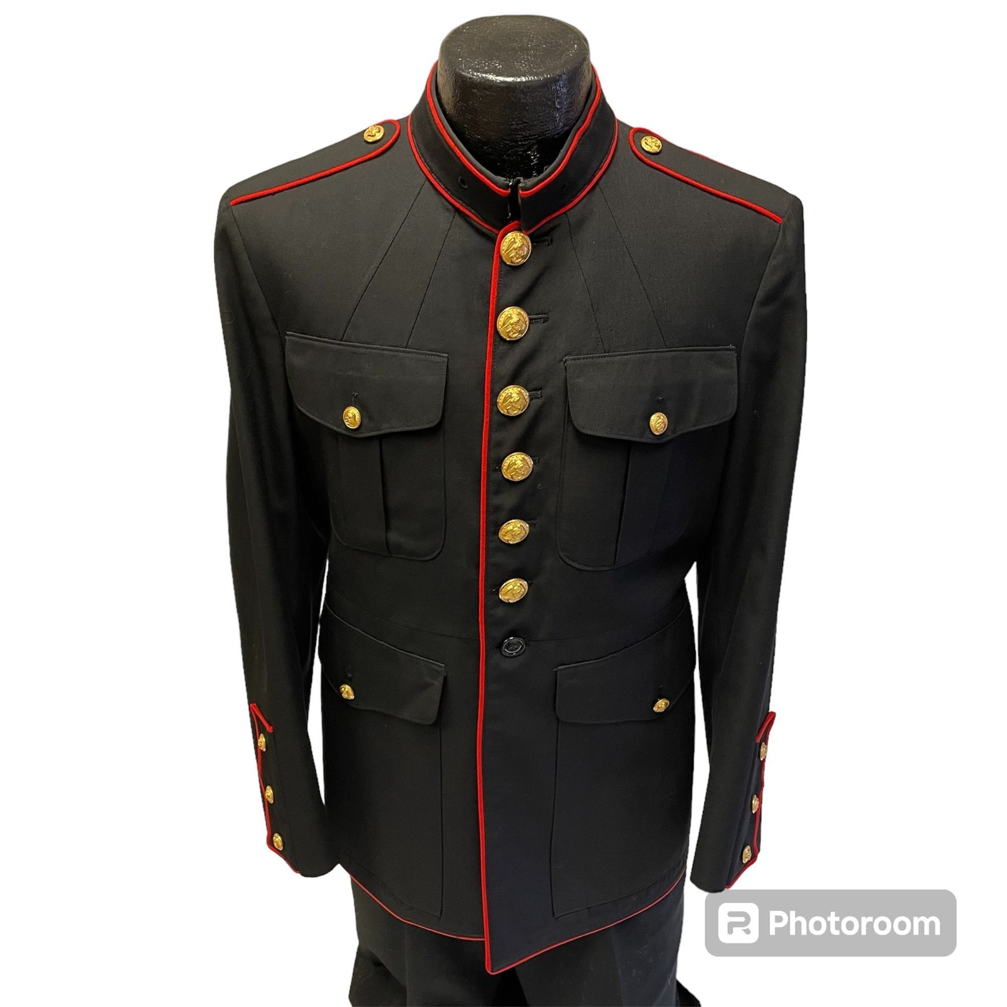 Other Vtg USMC Military Dress Blues Sport Coat Black Jacket Size 40R - 2 Thumbnail