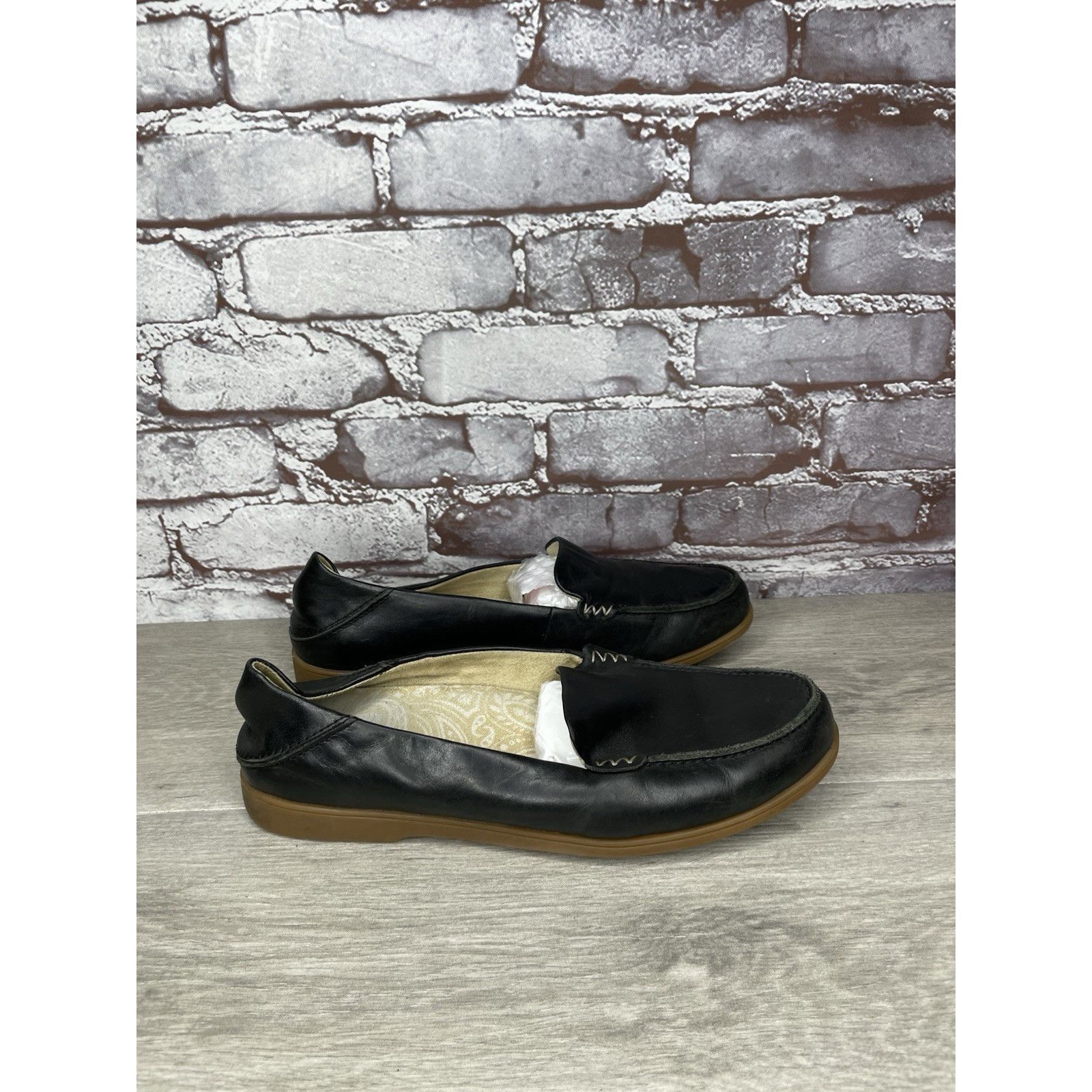 Olukai OluKai Kiele Black Leather Loafer Convertible Slip On Flats Size US 9 / IT 39 - 13 Thumbnail