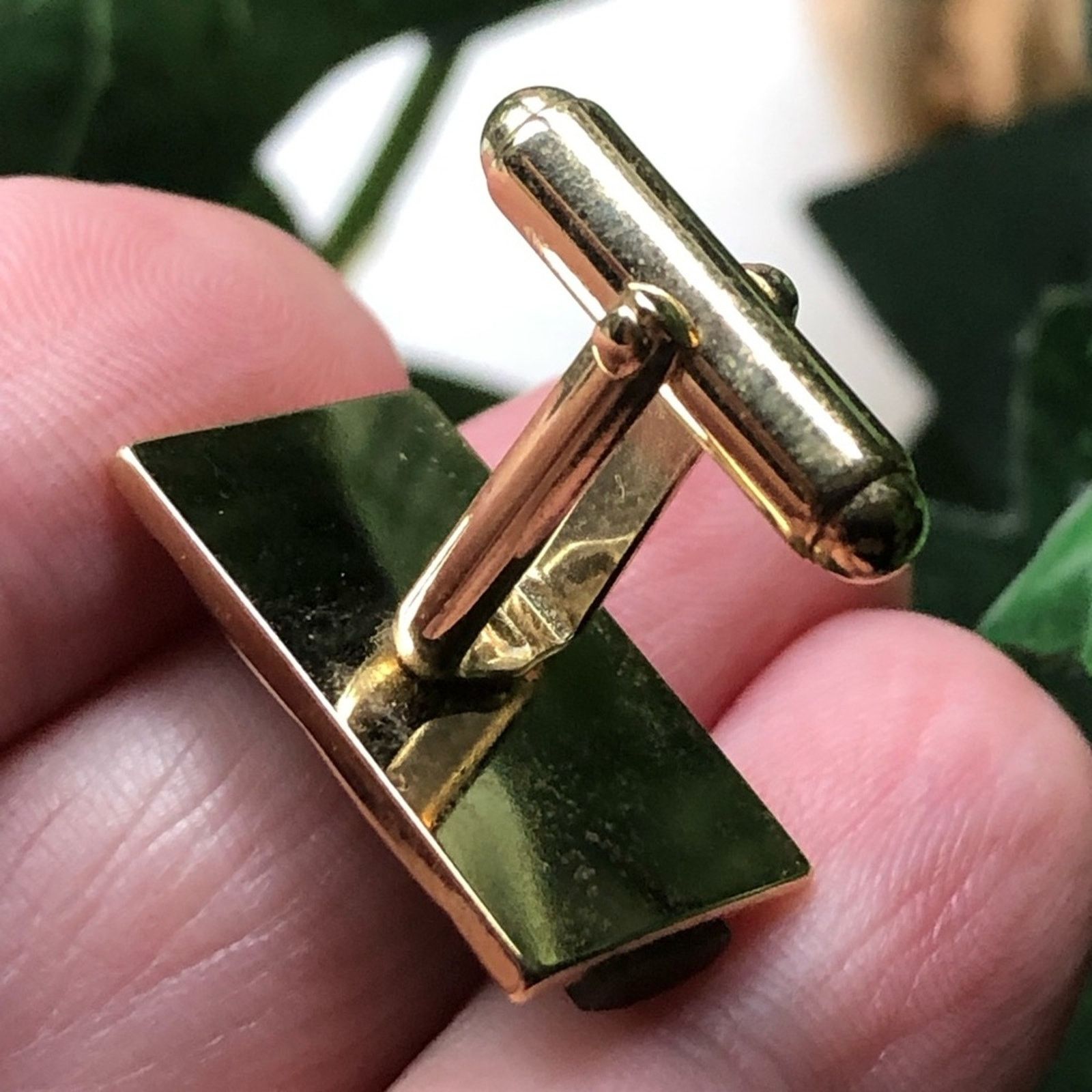 Jewelry Vintage men’s Ariki Nephrite jade 22kt gold cuff links NIB Size ONE SIZE - 8 Thumbnail