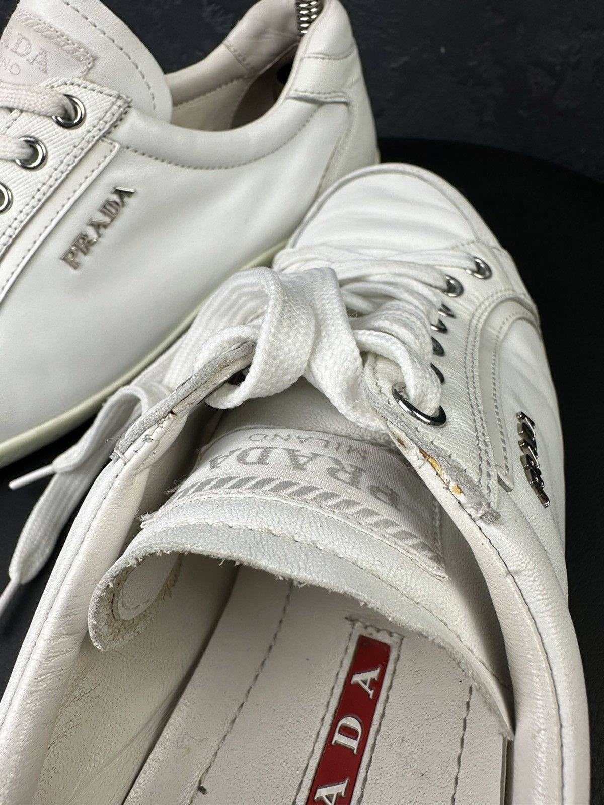 Prada Prada Vintage Leather Casual Low Top Shoes Womens's Size 37 Size US 7 / IT 37 - 12 Thumbnail