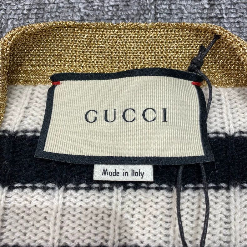 Gucci GucciBlack and white striped floral embroidered sweater jac Size XS / US 0-2 / IT 36-38 - 4 Thumbnail