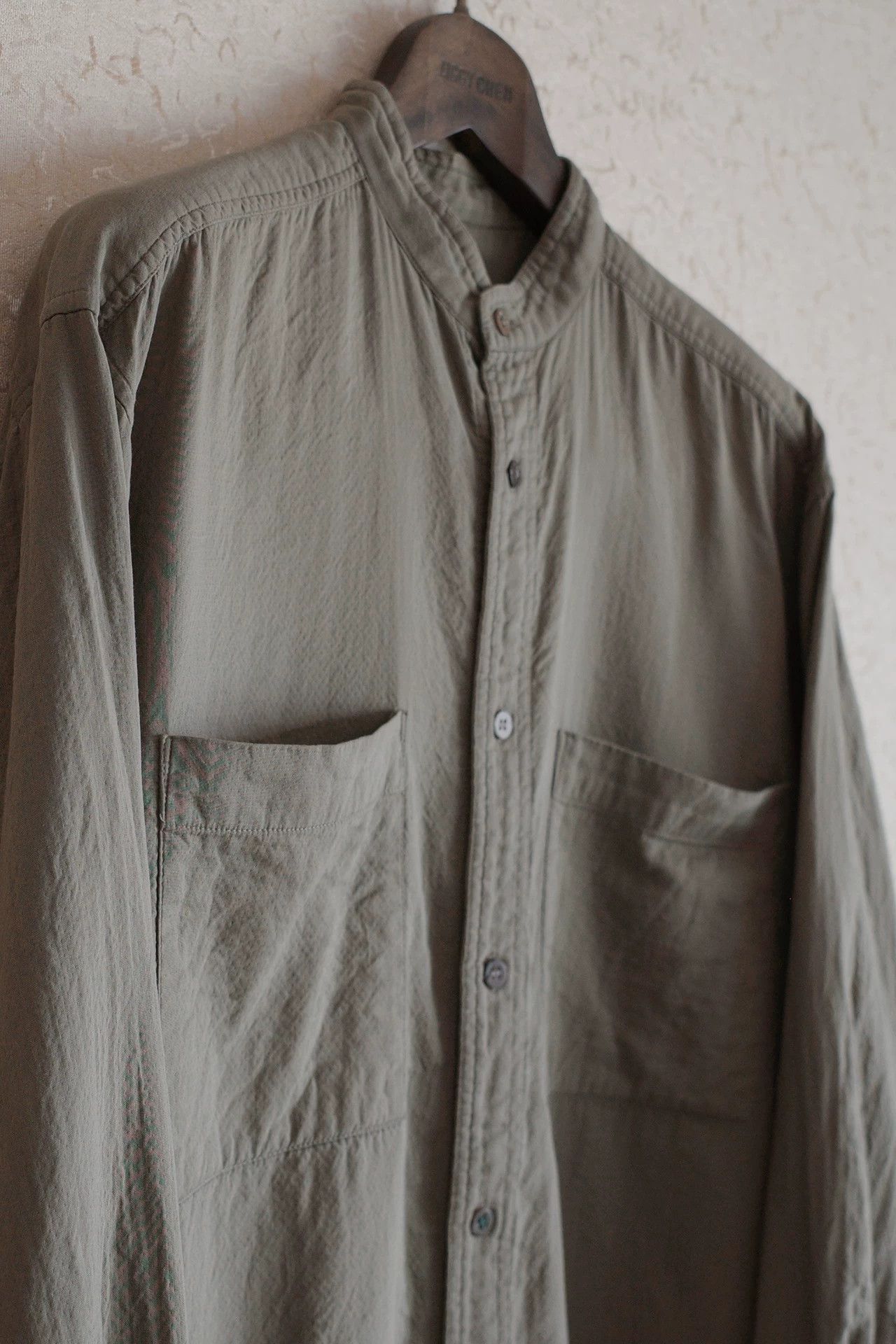 Issey Miyake Issey Miyake 90s Slate Green Collarless Shirt Size US S / EU 44-46 / 1 - 4 Thumbnail