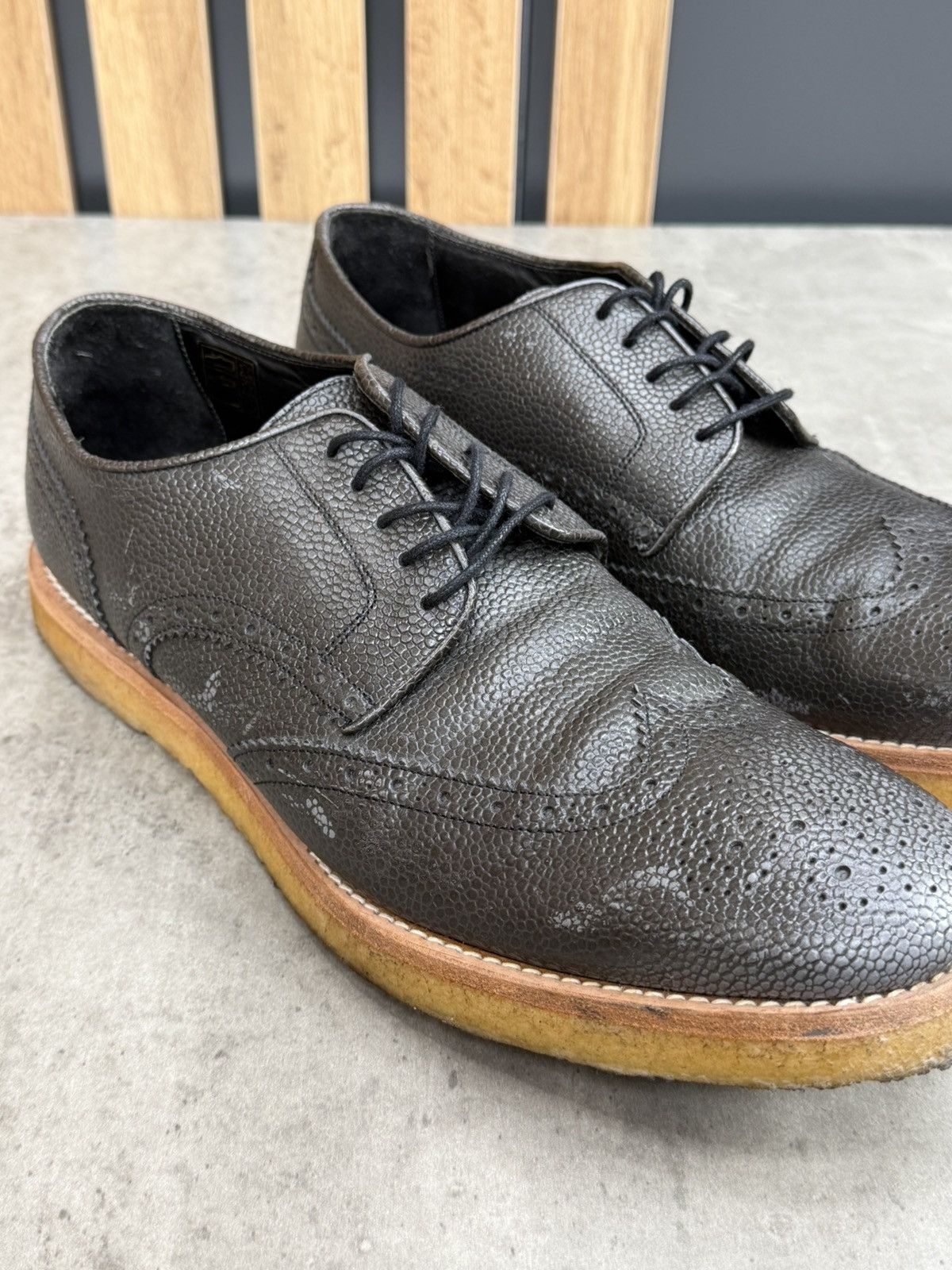 Other Rolando Sturlini Pebbled Leather Crepe Sole Derby Shoes 42 Size US 8 / EU 41 - 11 Thumbnail
