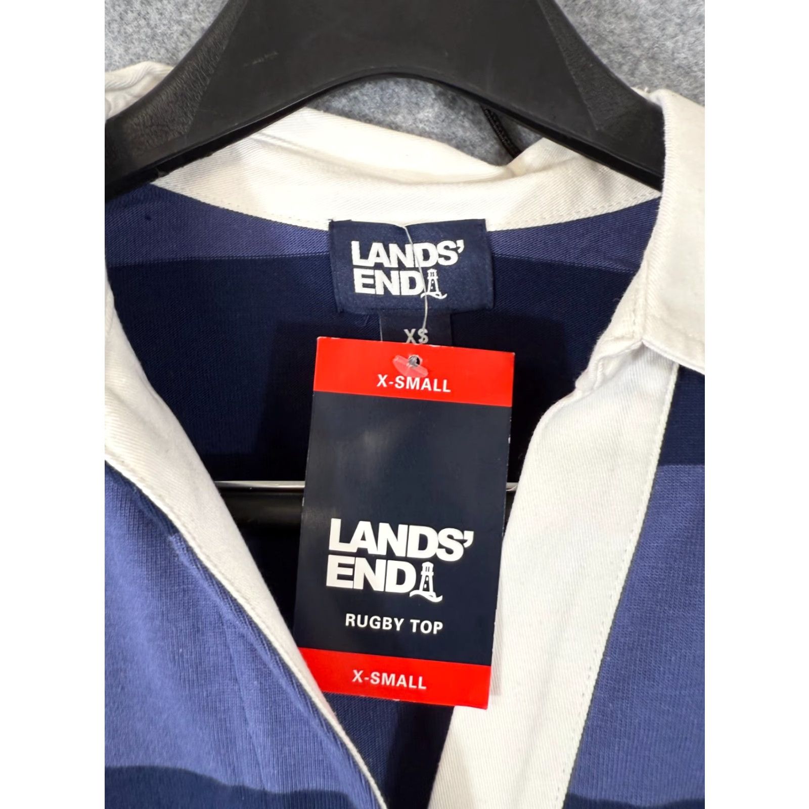 Lands' End Lands' End Rugby Polo Shirt Womens XS Blue Colourblock Long Sleeve Classic Size XS / US 0-2 / IT 36-38 - 5 Thumbnail