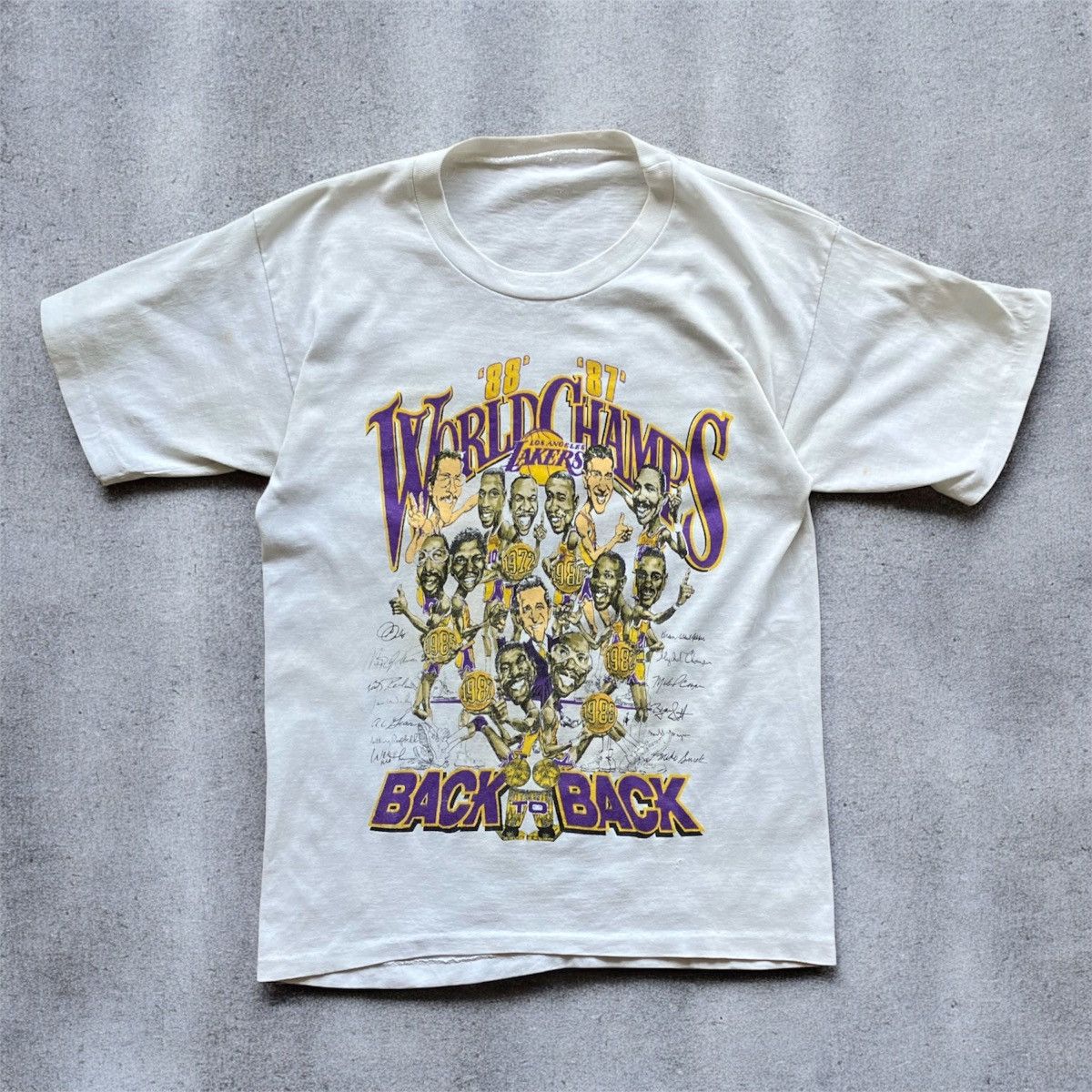 NBA Vintage 1988 Los Angeles Lakers Championship Tee Shirt 80s Size US M / EU 48-50 / 2 - 1 Thumbnail