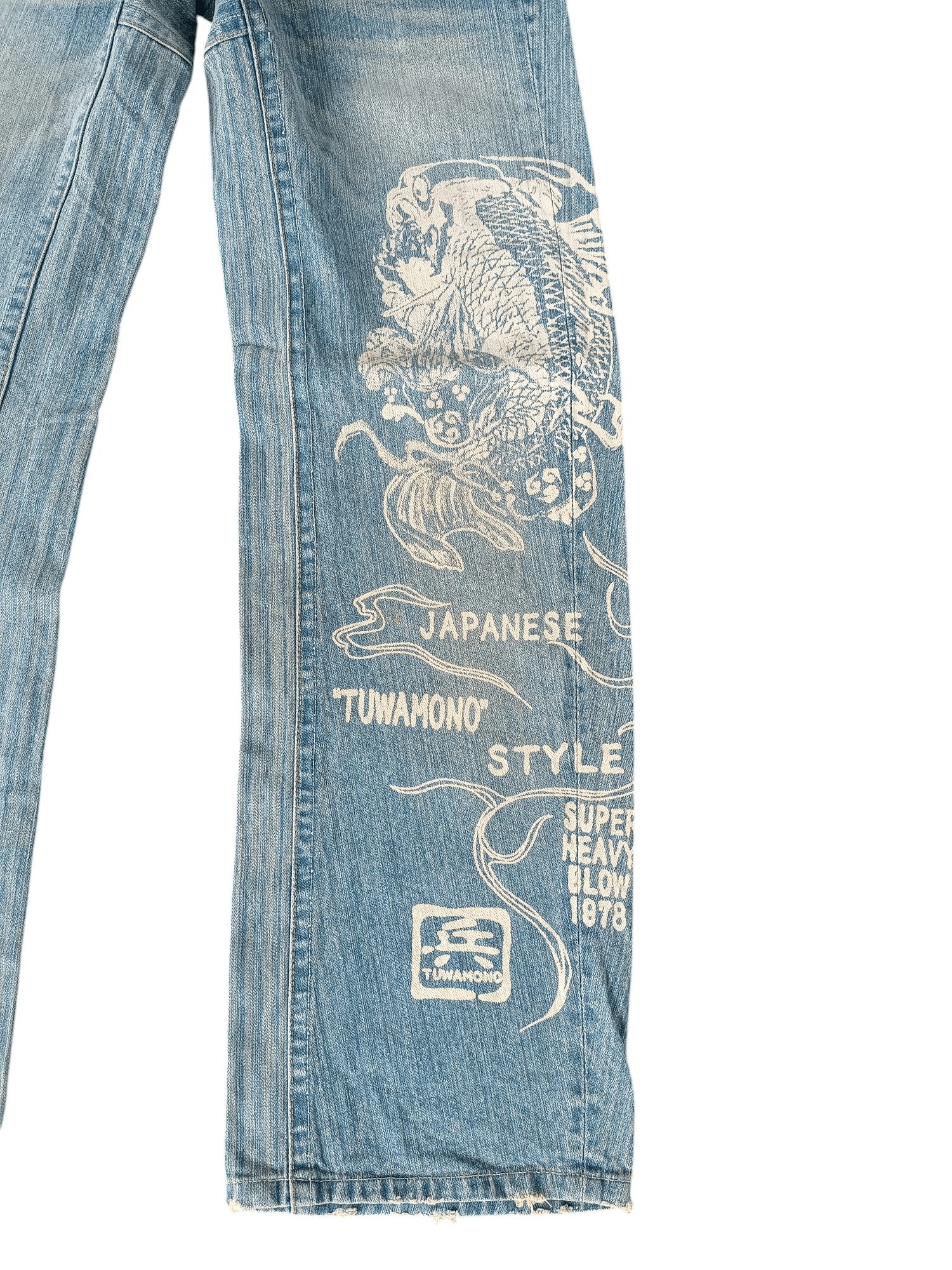 Japanese Brand RARE Tuwamono Japan Dragon Print Jeans Size US 32 / EU 48 - 5 Thumbnail