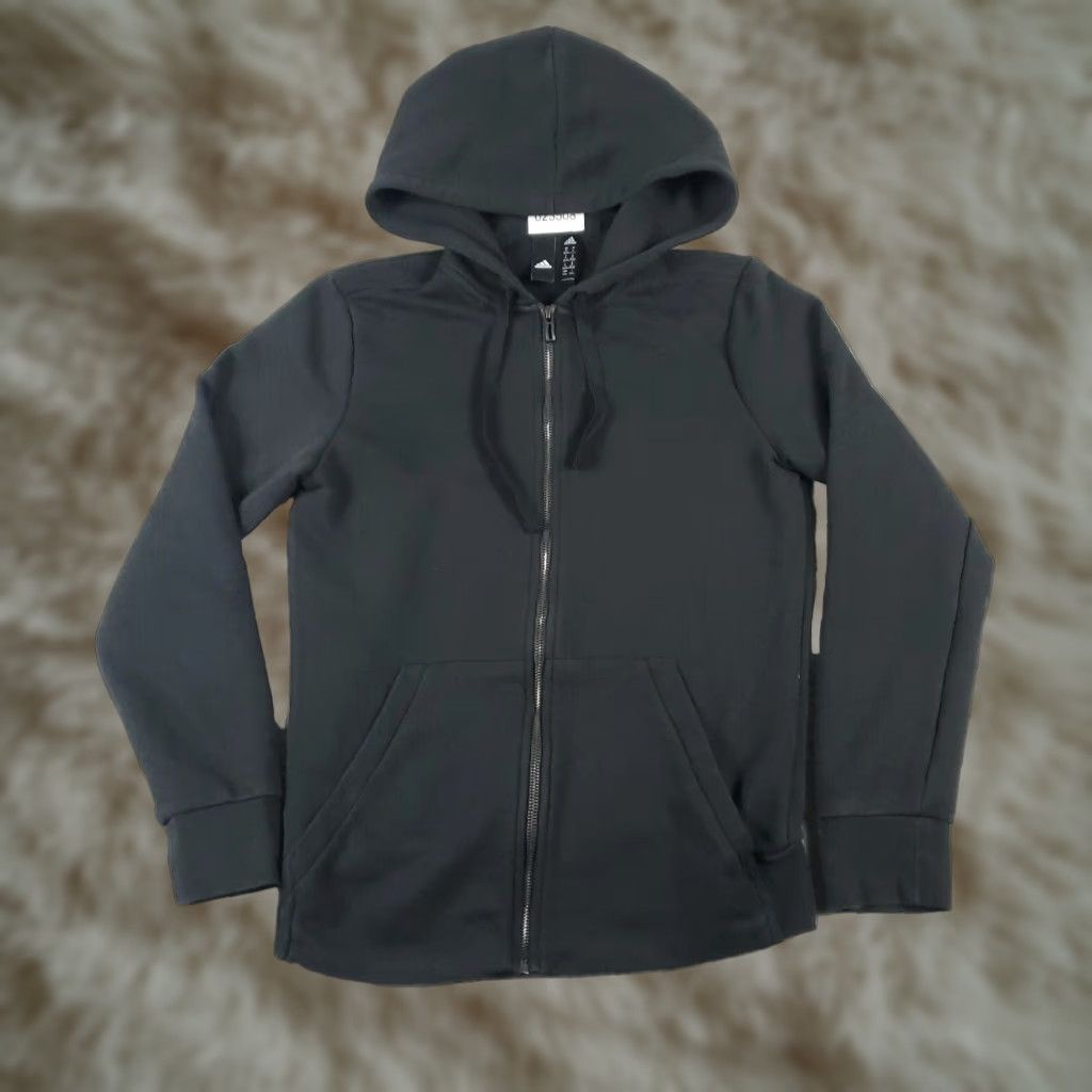 Adidas Adidas Womens Medium Full Zip Up Hoodie Sweatshirt Black Ladies Size M / US 6-8 / IT 42-44 - 1 Thumbnail
