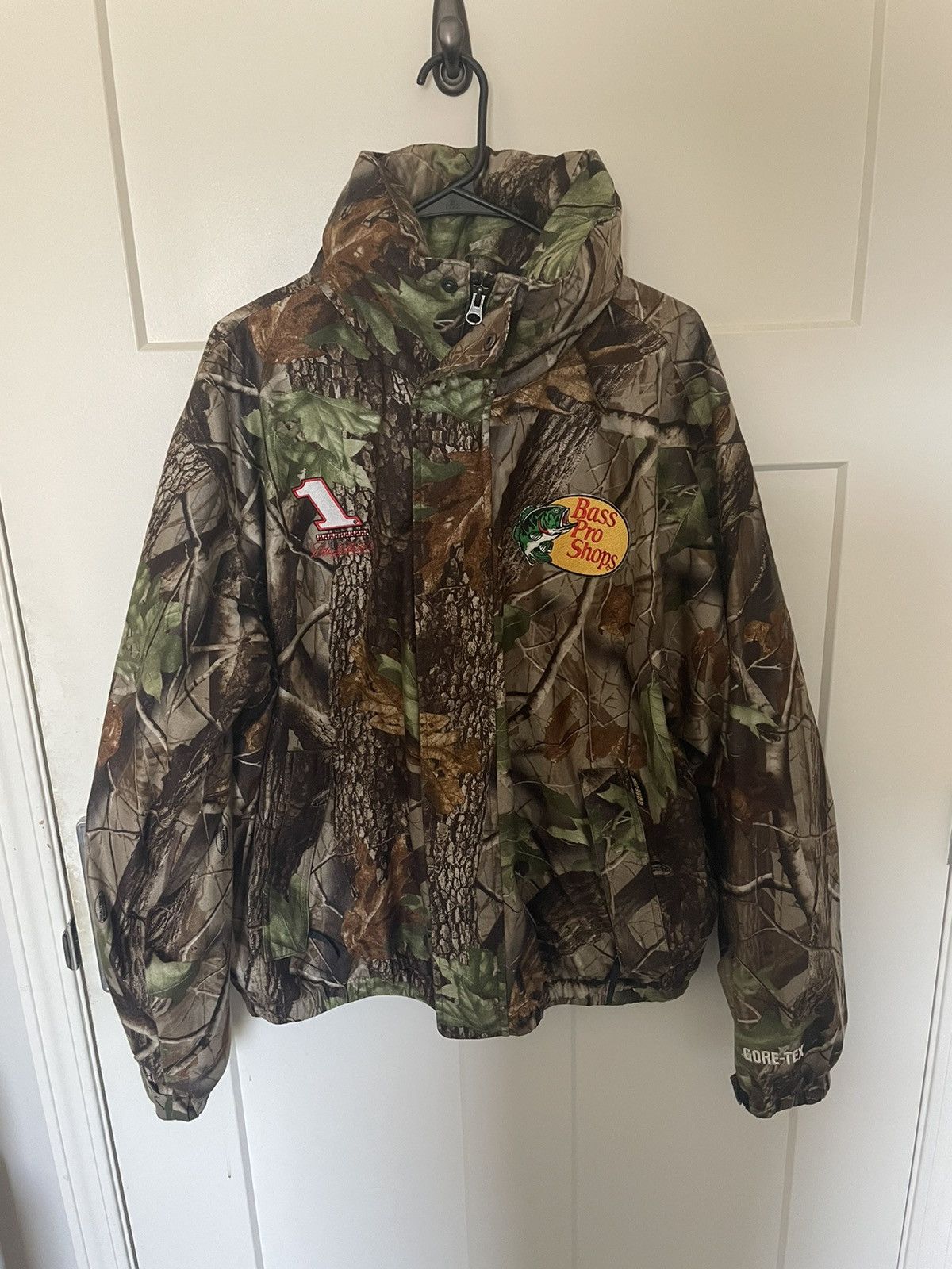 image of Bass Pro Shops x Nascar Bass Pro Dale Earnhardt Jr Gore Tex Jacket in Camo, Men's (Size XL)