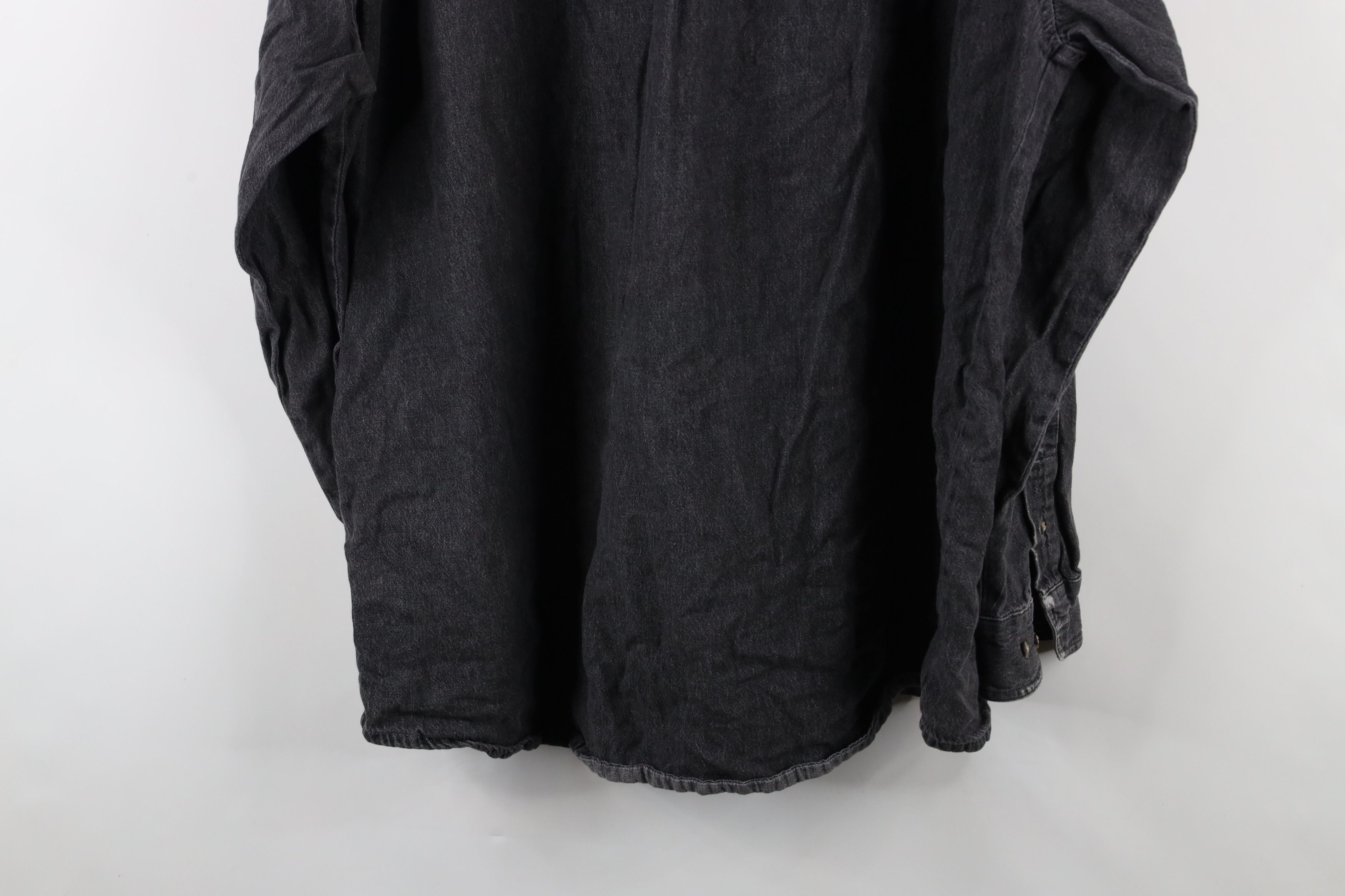 Vintage Vintage 90s Streetwear Jean Collared Button Down Shirt Black Size US XXL / EU 58 / 5 - 12 Thumbnail