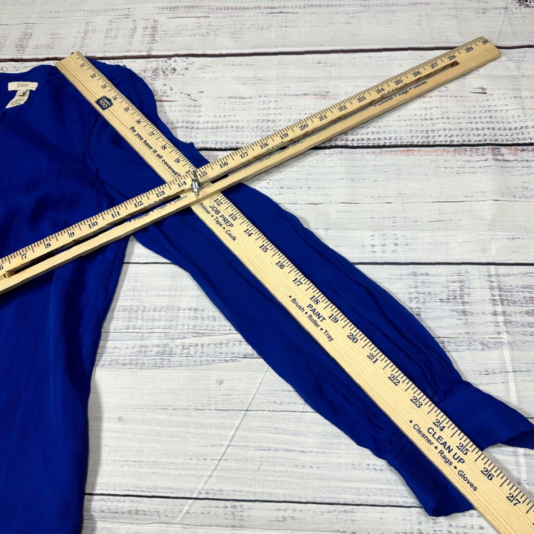 J.Crew J.CREW Womens Silk Long Sleeve Top Sz 6 Blue Blouse Sheer Lined Back Button Back Size M / US 6-8 / IT 42-44 - 3 Thumbnail