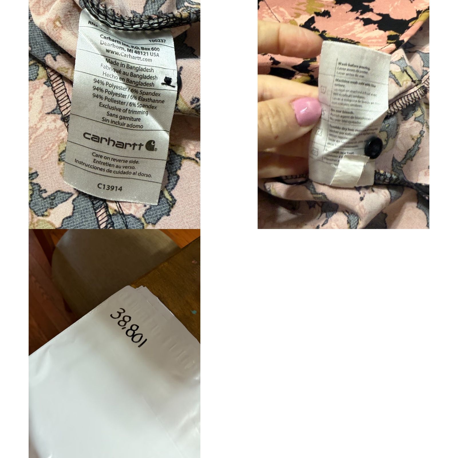 Carhartt Carhartt Shirt Women's 2XL Pink Brown Black Floral 1/4 Buttons Size XXL / US 16-18 / IT 52-54 - 8 Thumbnail