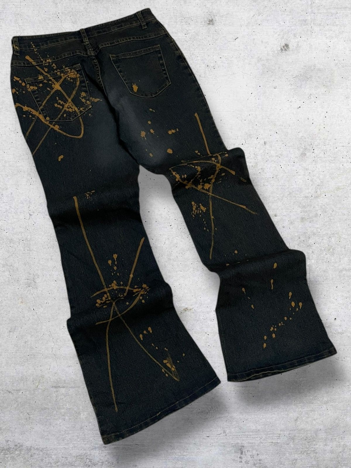 Tornado Mart VINTAGE HAPHAZARD JAPAN OG 90S DESIGNER BLEACH SPLASH FLARED Size US 28 / EU 44 - 9 Thumbnail