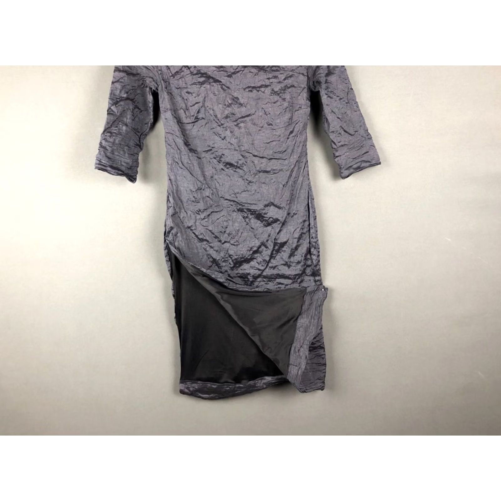 Sarah Pacini Sarah Pacini Women's Dress Black Taffeta Size 0 3/4 Sleeve Party Cocktail Knee Length Crinkled Taffeta Size XS / US 0-2 / IT 36-38 - 6 Thumbnail