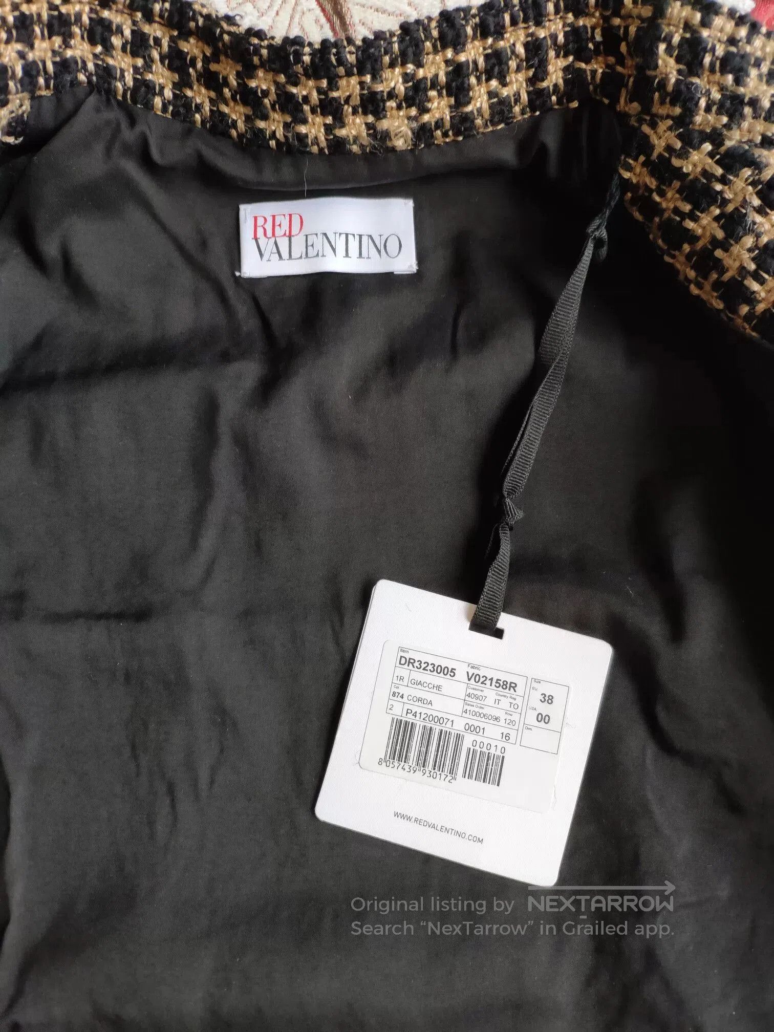 Valentino Red Valentino Tweed Jacket Black Gold. Size US S / EU 44-46 / 1 - 6 Thumbnail