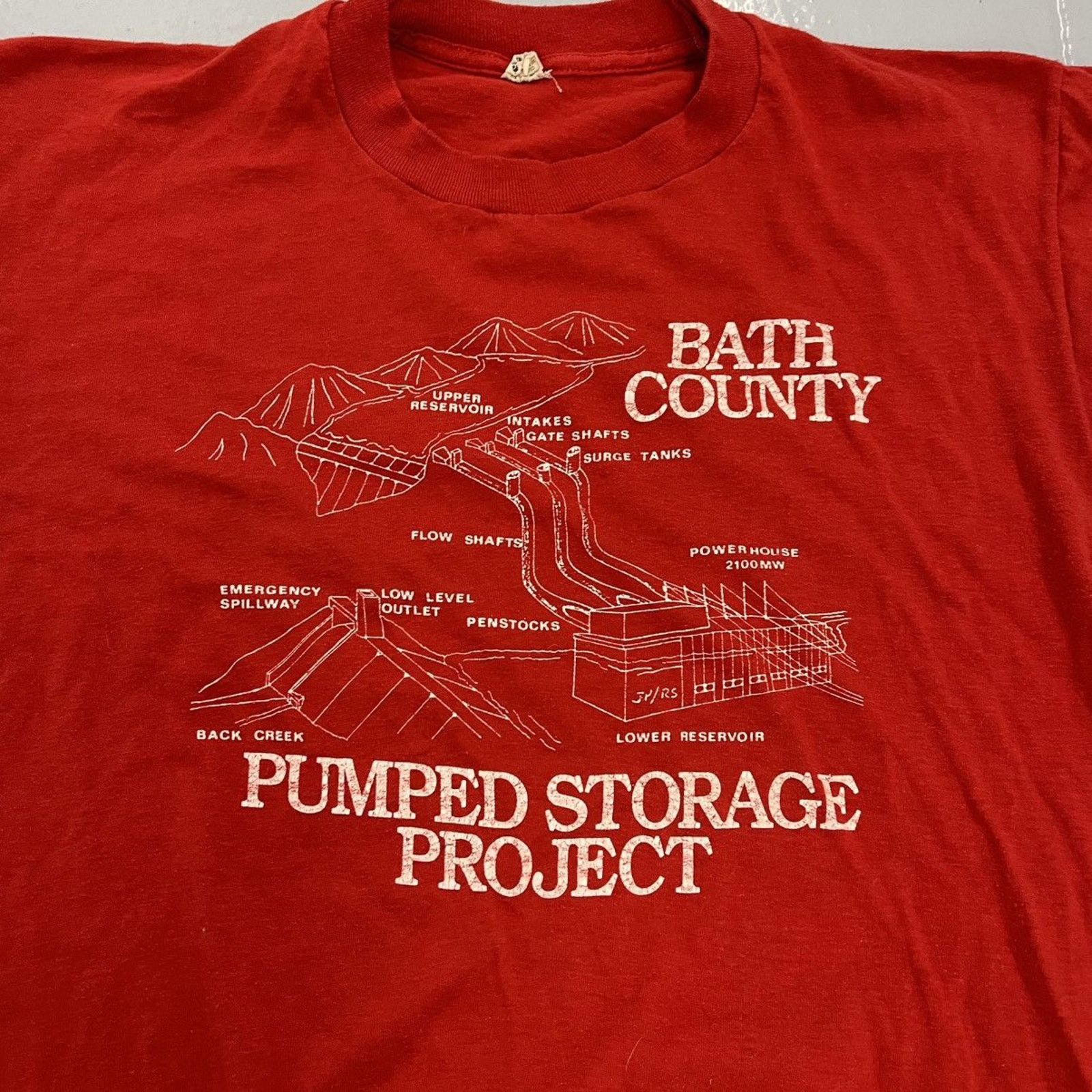 Other Vintage 80s Bath County Pumped Storage Project Res T-Shirt Size US L / EU 52-54 / 3 - 2 Thumbnail