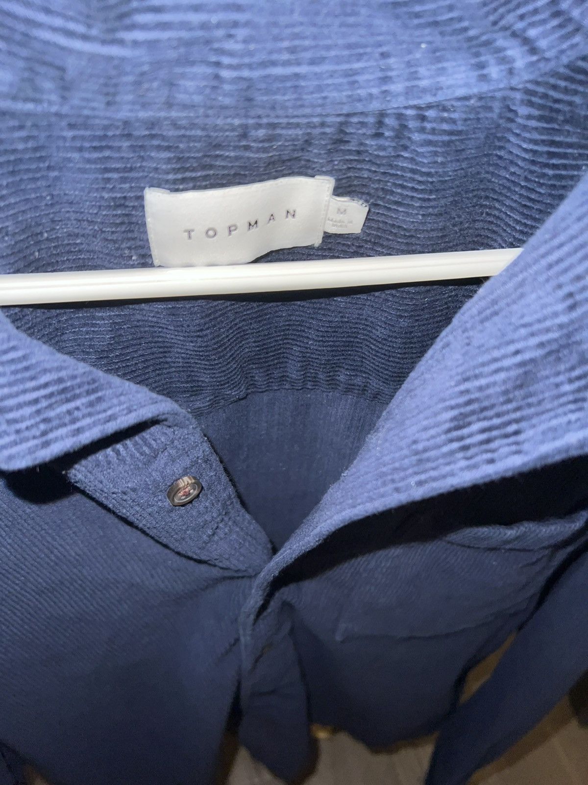 Topman Topman Navy Corduroy Button-Up Shirt – Size M Size US M / EU 48-50 / 2 - 3 Thumbnail