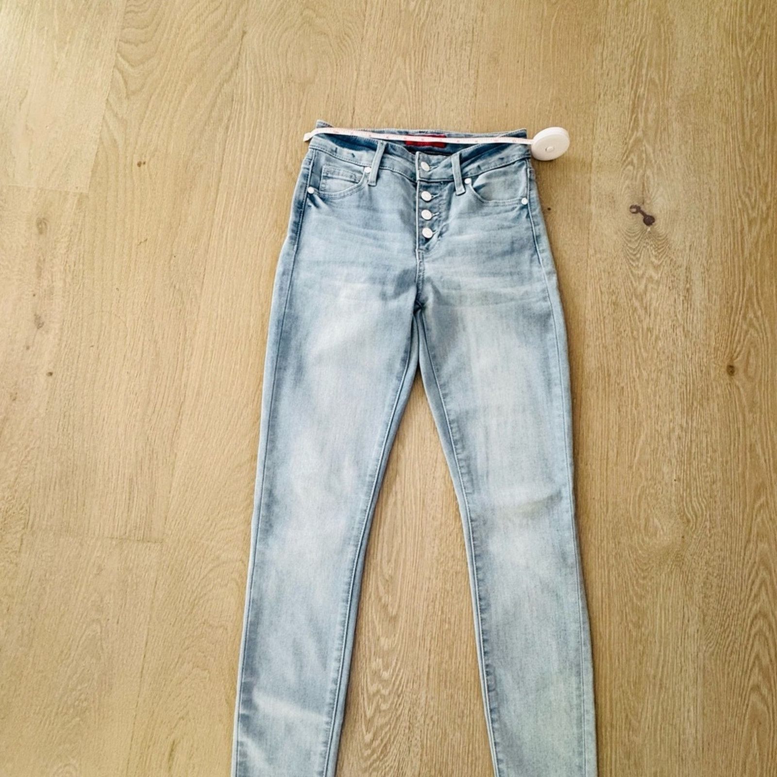 Guess New Guess Y2K Classic Light Blue Skinny Jeans size 23 Size 23" - 3 Thumbnail