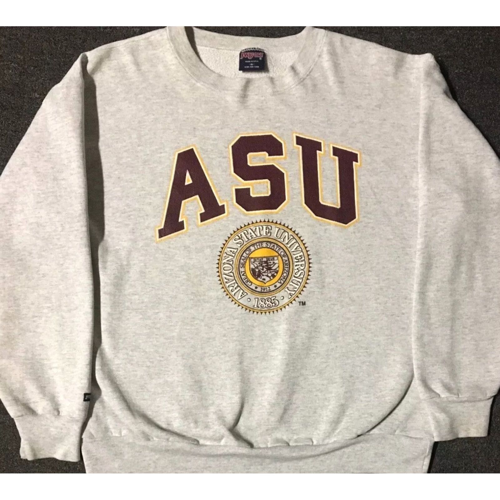 Vintage VINTAGE ASU Faded Spellout Sweatshirt Sweatshirt Hoodie L Gray Men Pullover 90s University Sun Devils Track & Field 90s Sports Boys Mens Size US L / EU 52-54 / 3 - 2 Thumbnail
