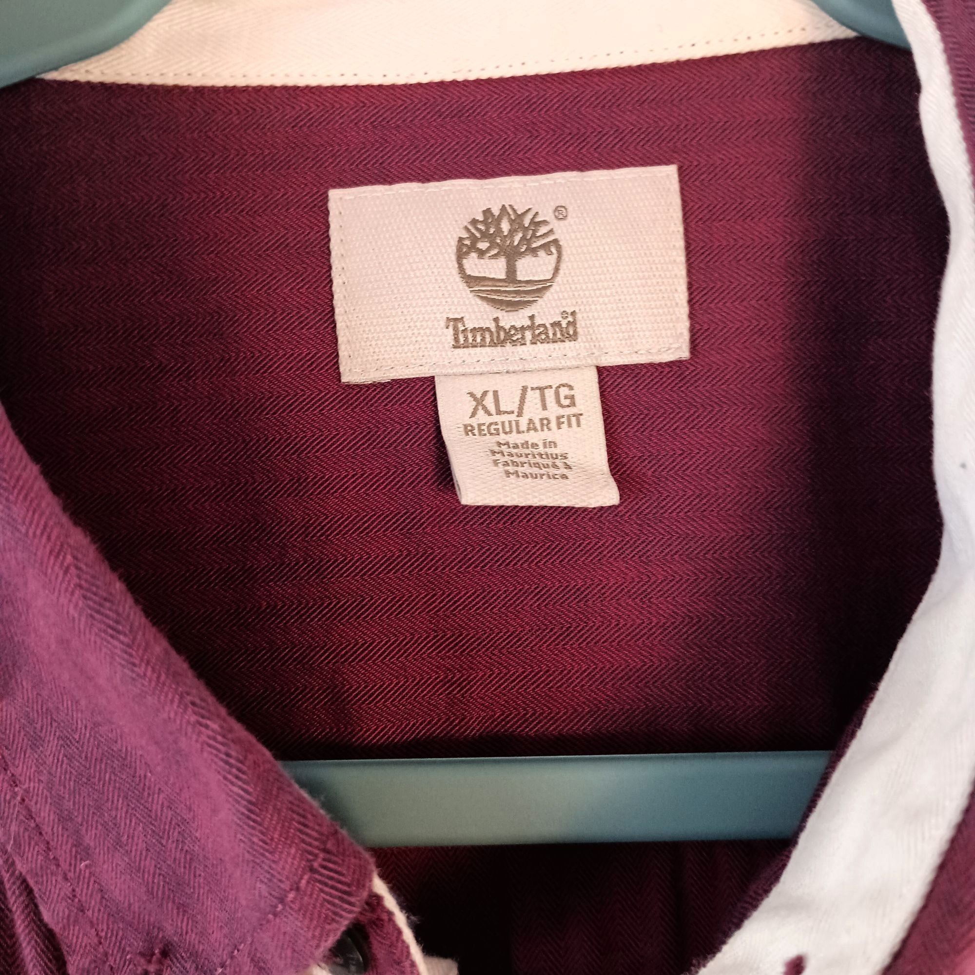 Timberland Timberland Men’s Long Sleeve Button Front Shirt XL Wine Red Size US XL / EU 56 / 4 - 4 Thumbnail