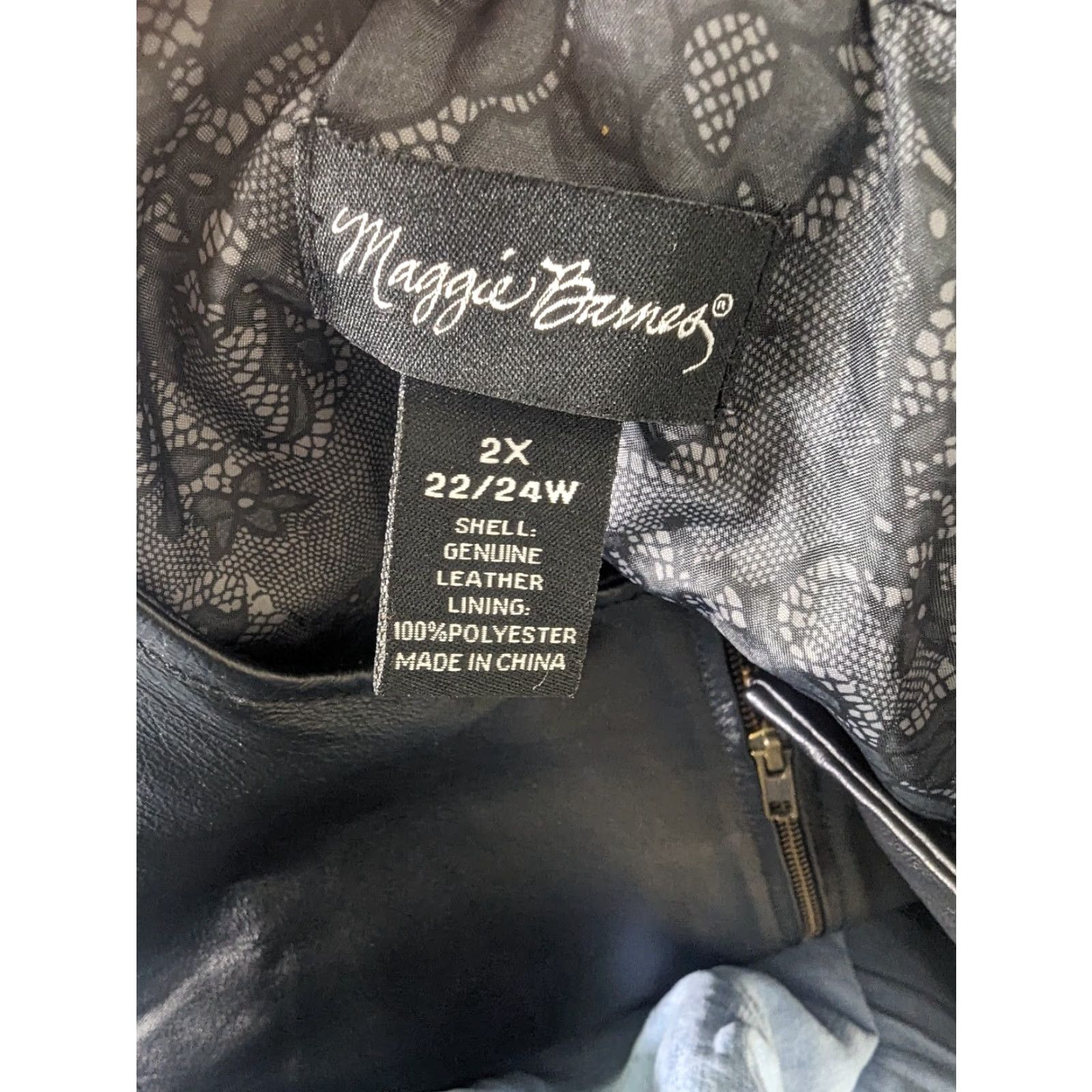 Vintage VINTAGE Leather Jacket Coat Women's 2X Black Moto Bomber Jacket 00s Y2K Maggie Barnes Plus Size Women Size XXL / US 16-18 / IT 52-54 - 4 Thumbnail