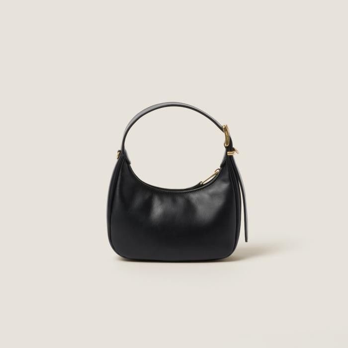 Miu Miu o1B3y1r0526 Size: OS / Leather Hobo Bag in Black Size ONE SIZE - 3 Thumbnail