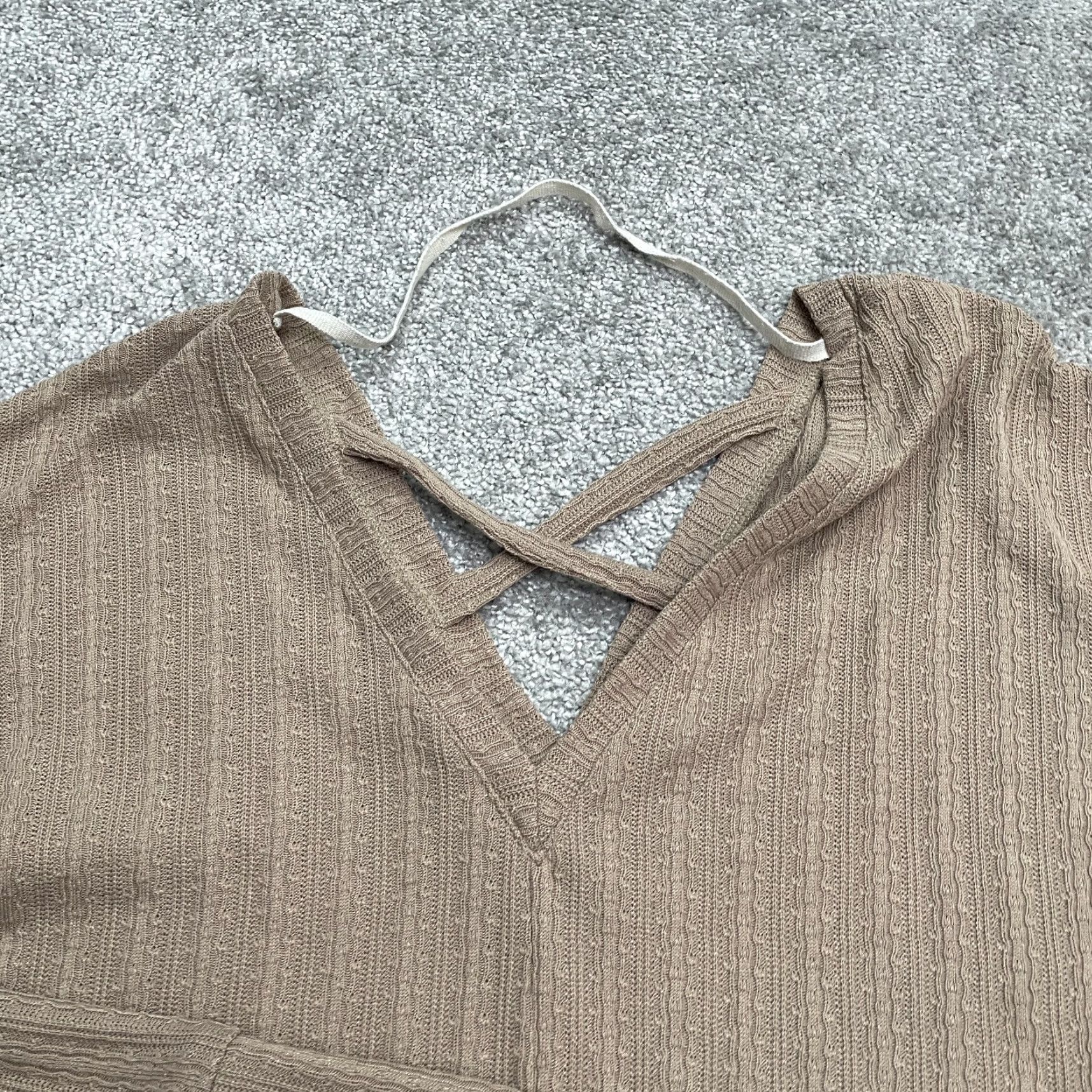 Vintage Loverich Pullover Sweater Womens S Brown V-Neck Knitted Long Sleeve Casual Knit Solid Regular Size S / US 4 / IT 40 - 3 Thumbnail