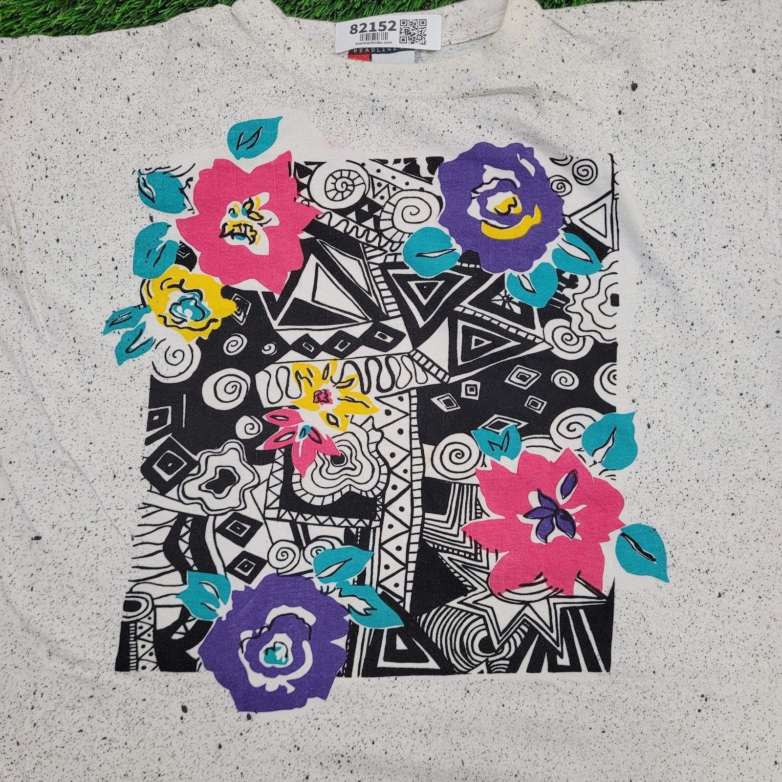 Vintage Vintage Floral Flower Shirt Women Large 23x25 Paint-Splatter Size L / US 10 / IT 46 - 8 Thumbnail