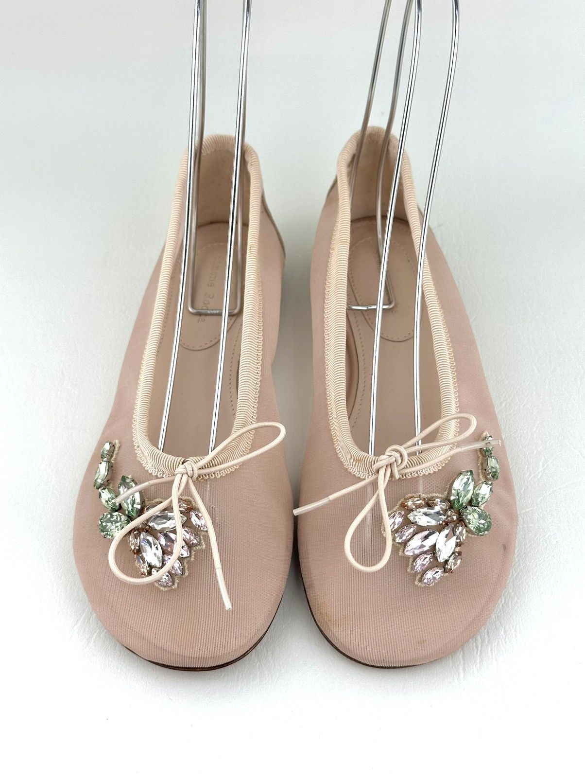 Simone Rocha SIMONE ROCHA Pink Bow Crystal Embellished Ballerinas Size US 7 / IT 37 - 2 Thumbnail
