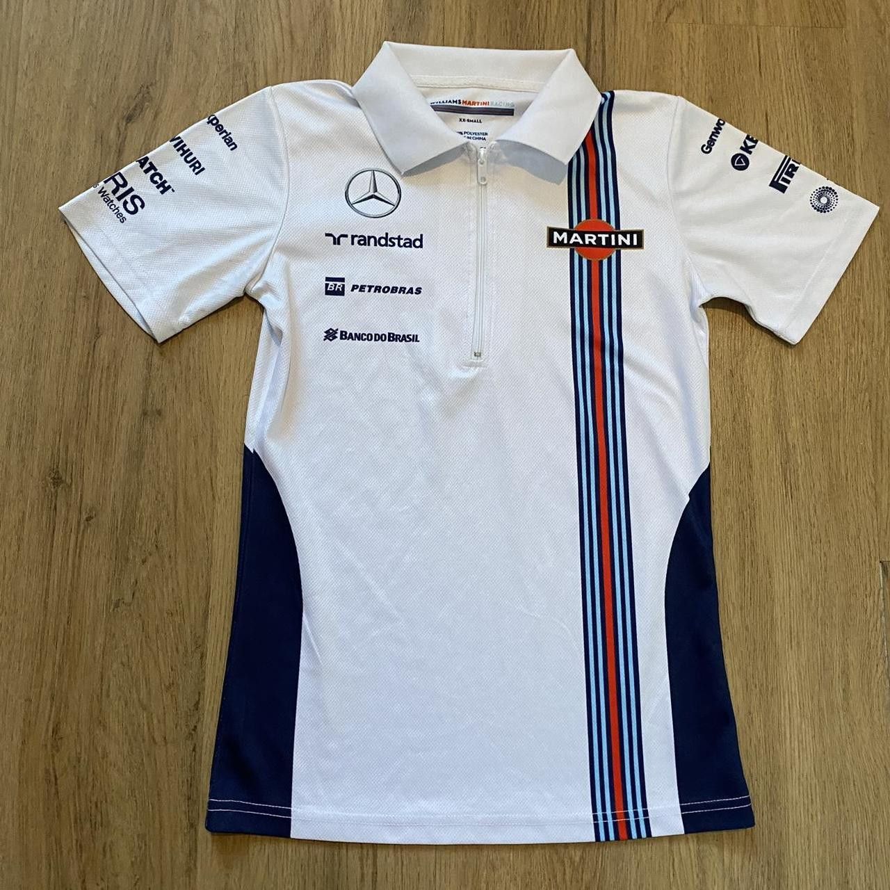Mercedes-Benz Mercedes AMG Petronas F1 white and blue polo shirt Size US XXS / EU 40 - 1 Thumbnail