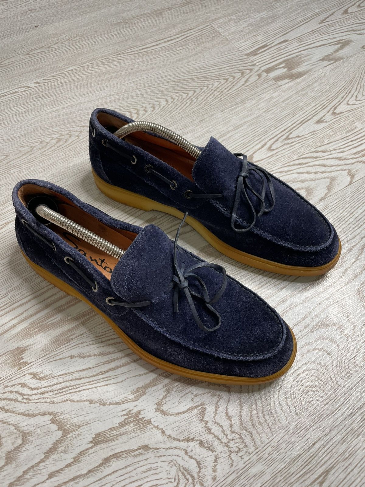 Santoni × Vintage Santoni Navy Blue suede loafers size UK 8,5 Size US 8.5 / EU 41-42 - 2 Thumbnail