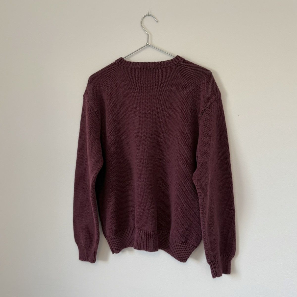 Polo Ralph Lauren Vtg 1990s Polo Ralph Lauren Pony Knit Sweater Wine Red Size US L / EU 52-54 / 3 - 6 Thumbnail