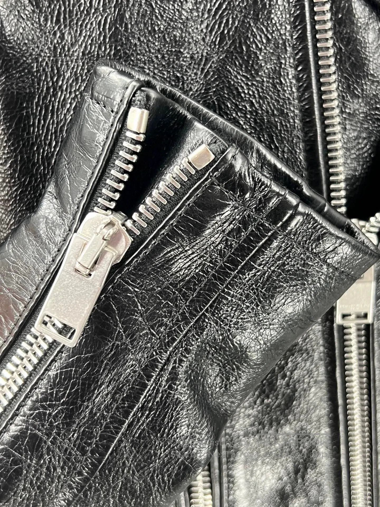 Yves Saint Laurent ysl classic black leather motorcycle jacket. Size US M / EU 48-50 / 2 - 3 Thumbnail
