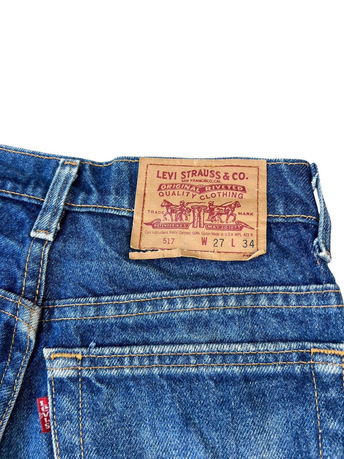 Levi's Vintage 1994 Levi’s 517 Distressed Denim Bootcut Jeans Size US 27 - 18 Thumbnail