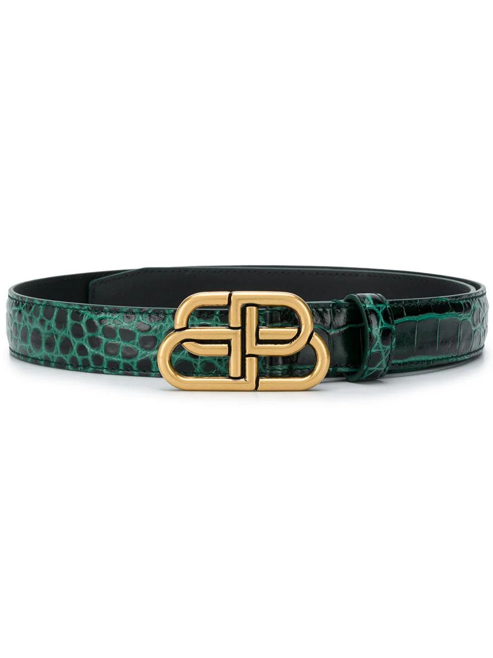 Pre-owned Balenciaga O1srvl11e0624 Size: 80 / Bb Large Belt In Green