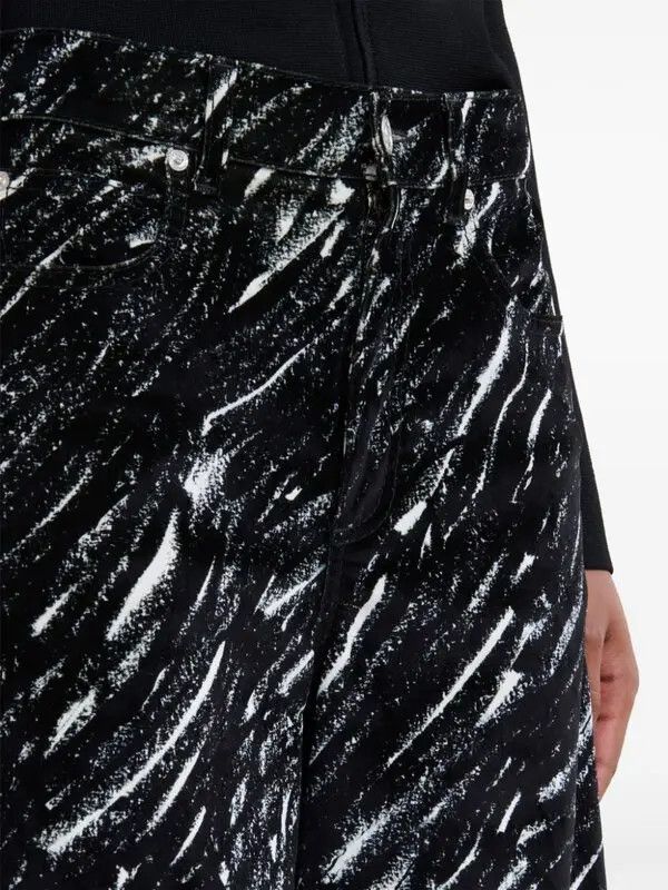 Marni o1w1db11125 Graphic-Print Wide-Leg Trousers in Black Size 27" / US 4 / IT 40 - 5 Thumbnail