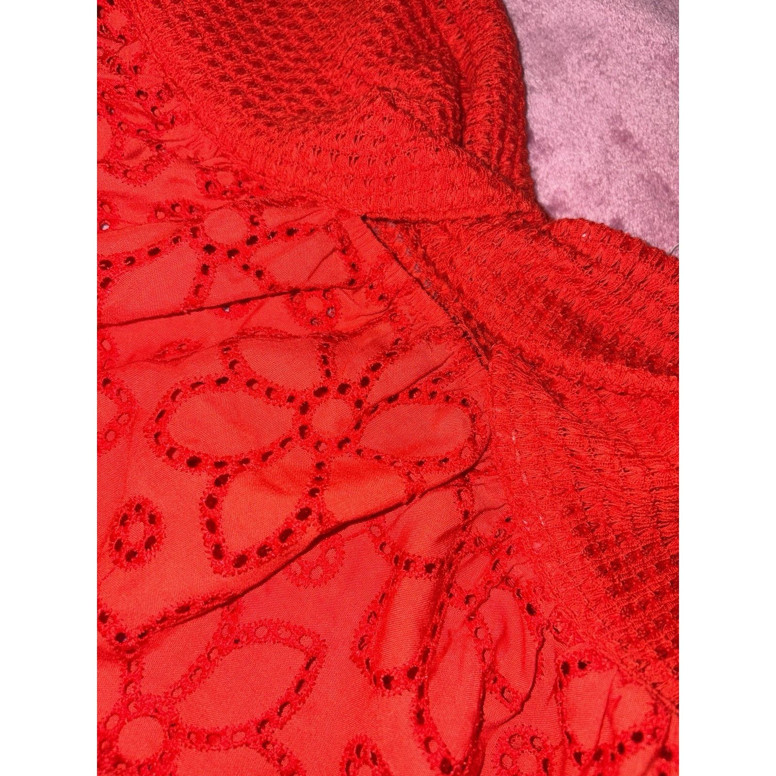 Shein Shein Women’s Red Polyester Flower Strapless Top Size Small Size S / US 4 / IT 40 - 3 Thumbnail