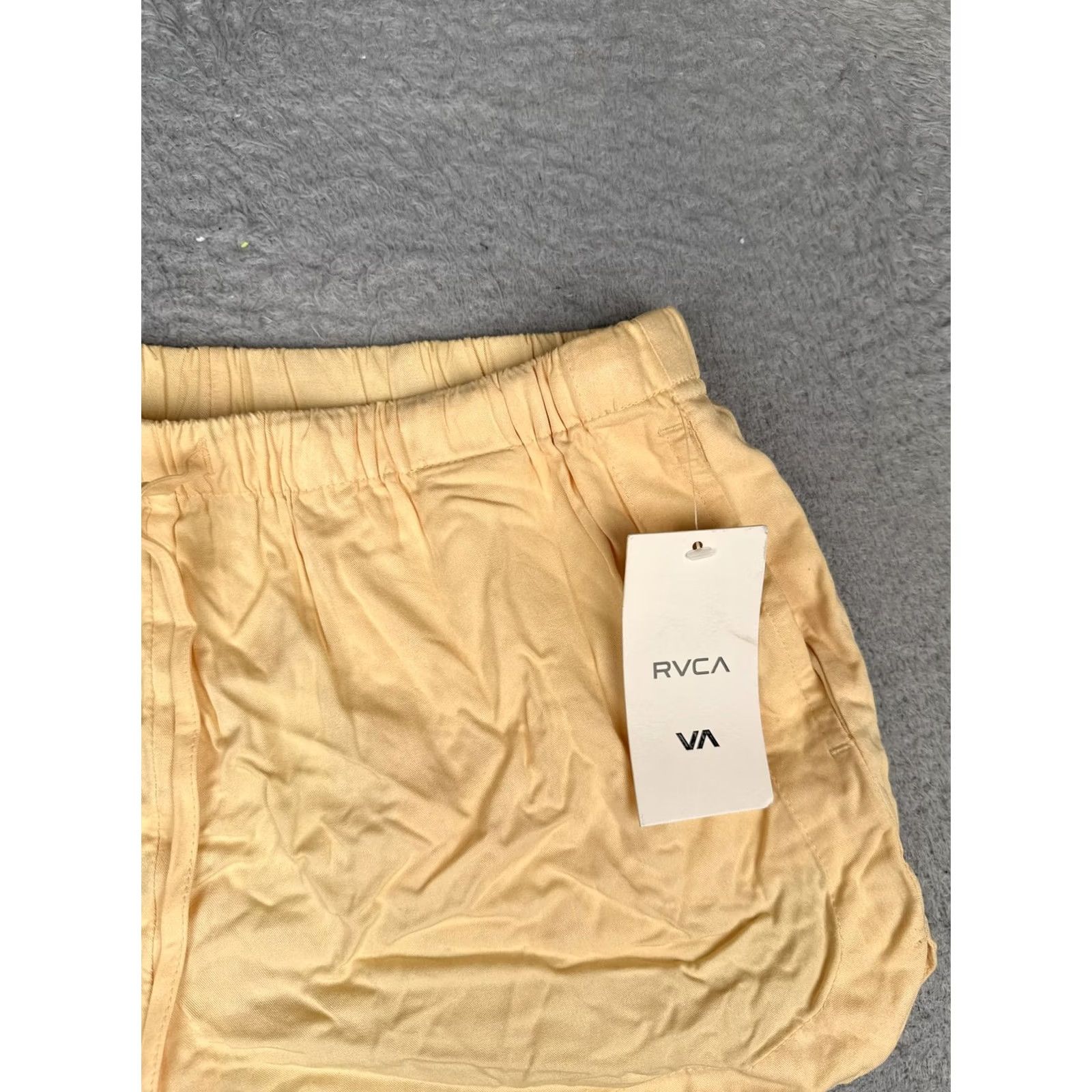 Rvca Hot Pants Womens 10 Orange Elastic Drawstring Beach Shorts New Yume Woven, Women's (Size 32) — image 5 of 6