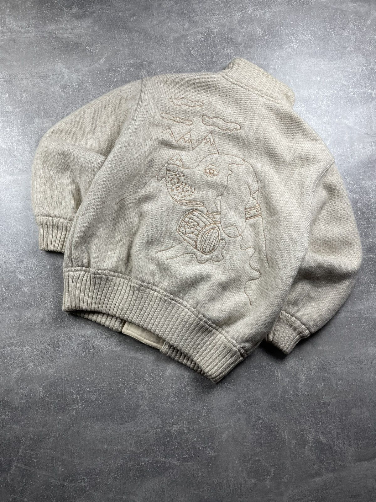 Iceberg ICEBERG × JC de Castelbajac Vintage 90s Wool Bomber Jacket Size US L / EU 52-54 / 3 - 1 Thumbnail