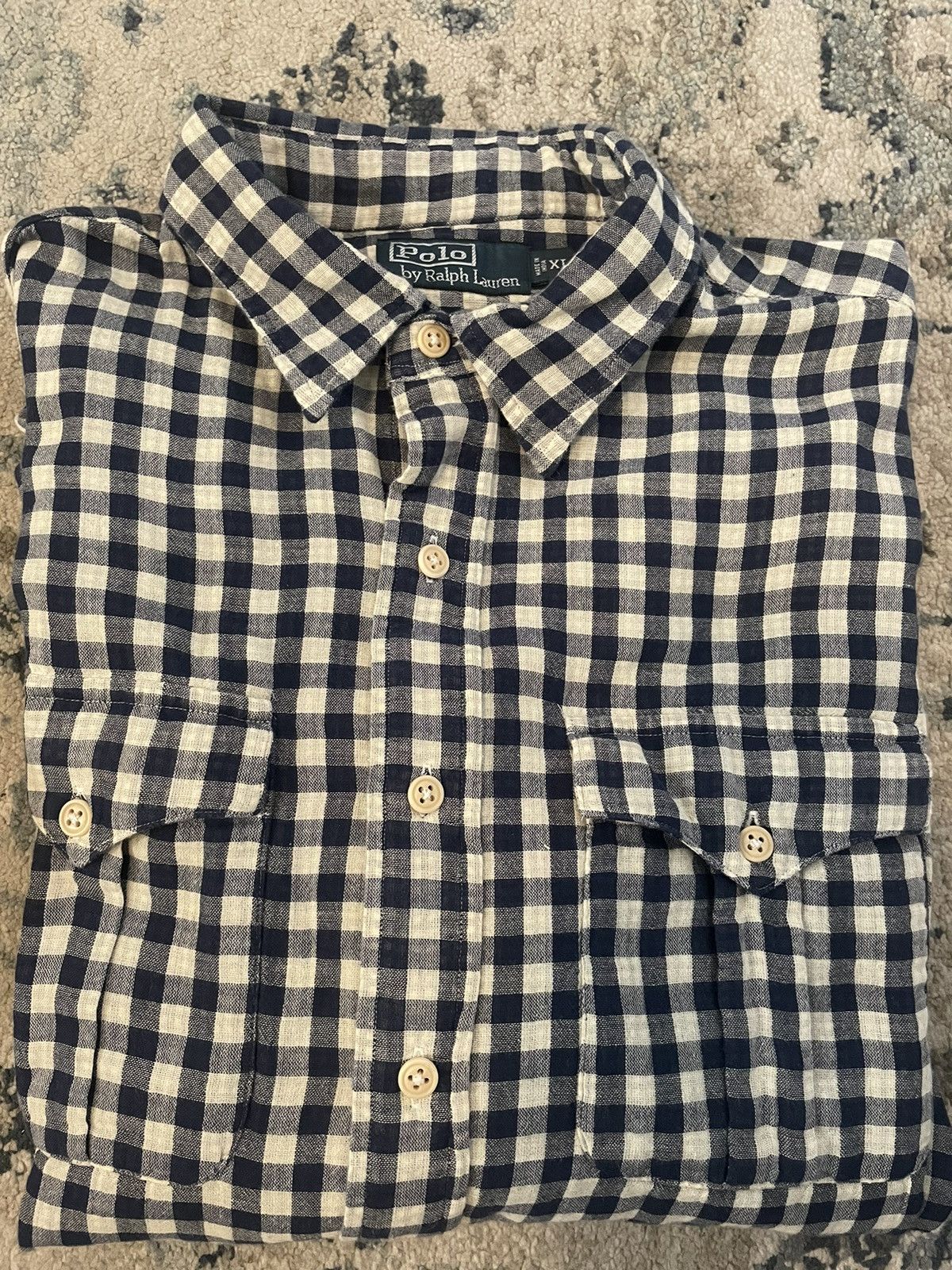 Polo Ralph Lauren × Vintage Double Faced Check Print Patch Pocket Shirt Size US XL / EU 56 / 4 - 1 Thumbnail
