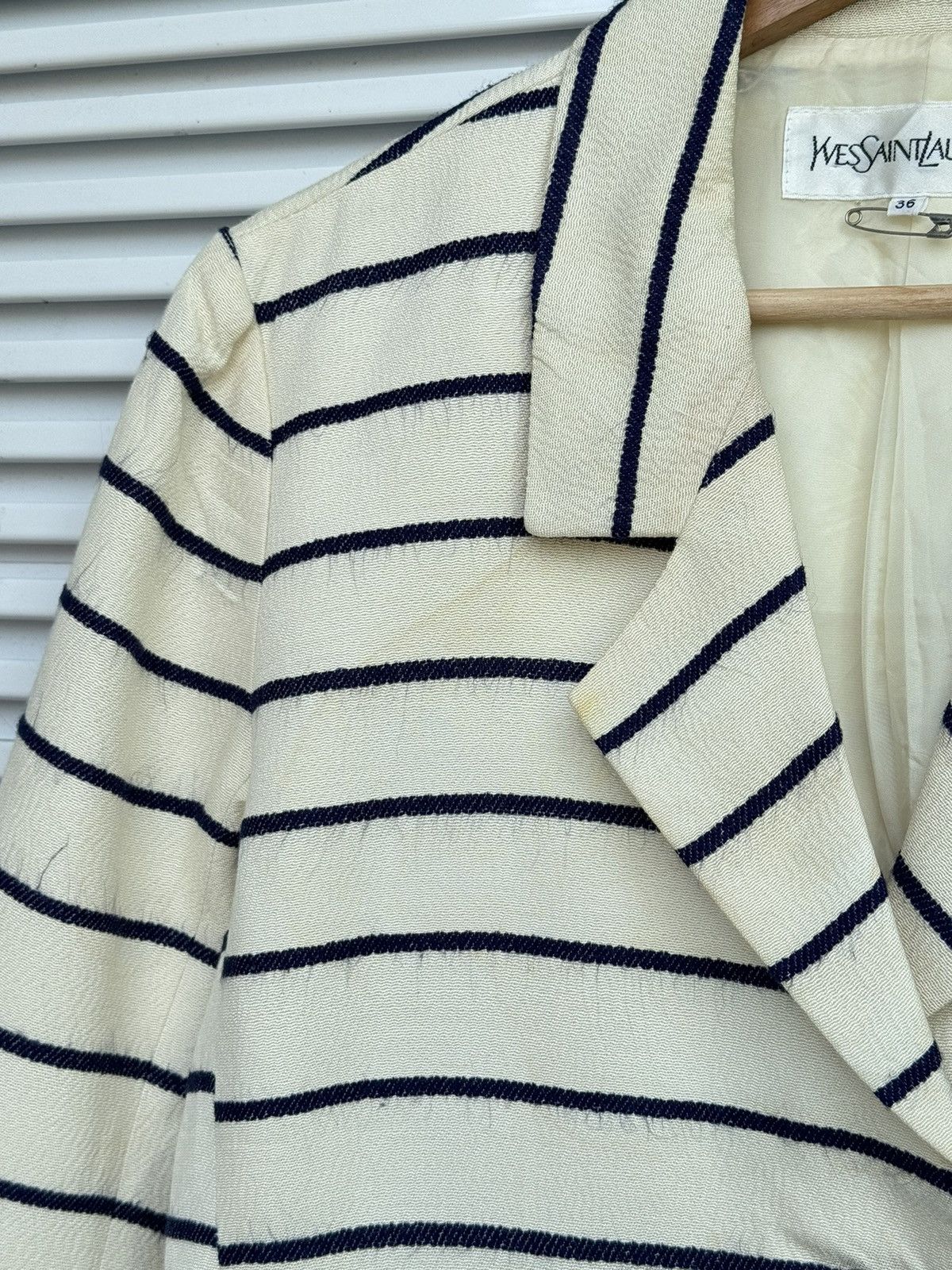 Yves Saint Laurent Yves Saint Laurent YSL Striped Blazer Size M / US 6-8 / IT 42-44 - 6 Thumbnail