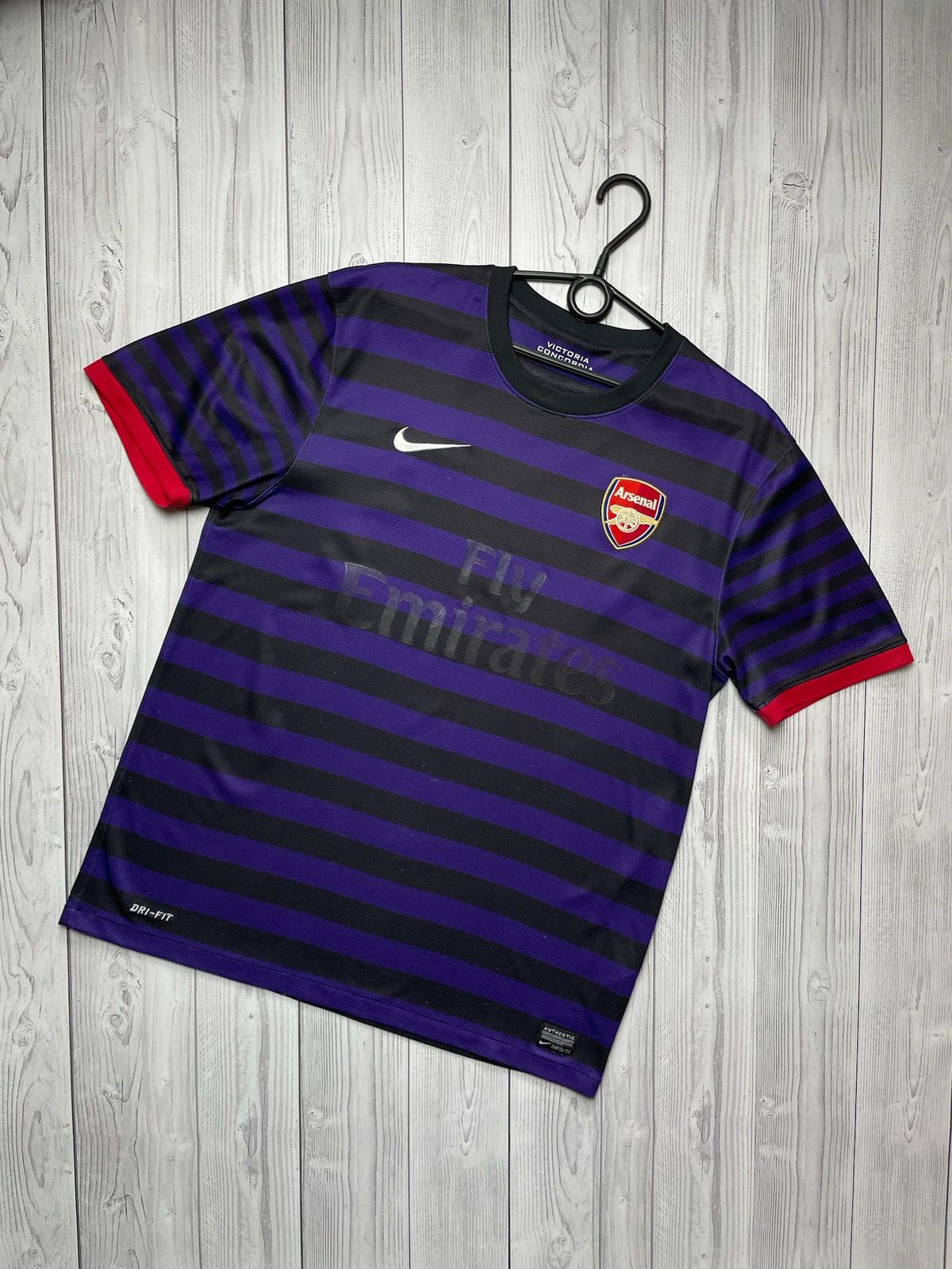 Vintage Nike Arsenal purple striped rare size L away