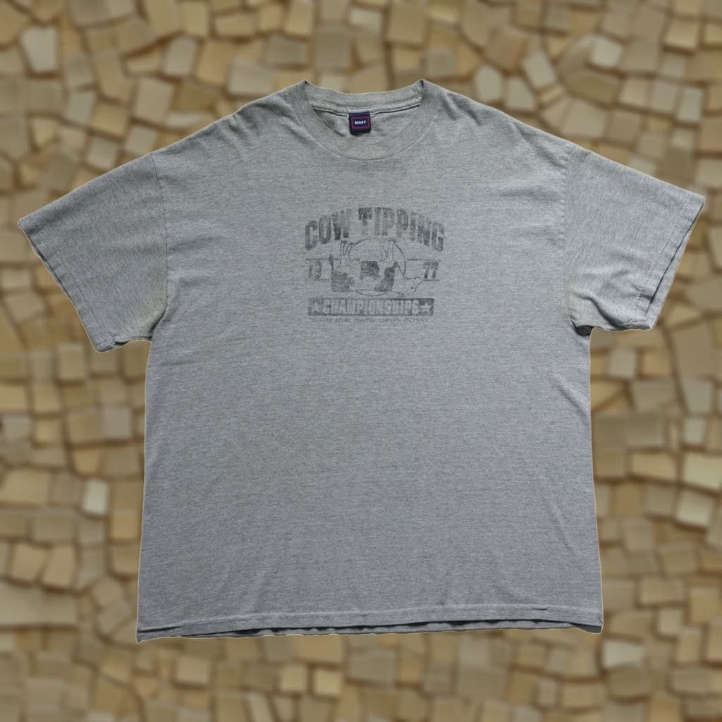 Vintage VINTAGE WESTERN 90s GRAPHIC T SHIRT XL gray Mens Shirt Funny 90s Cow Heifer Western VTG Size US XL / EU 56 / 4 - 1 Thumbnail