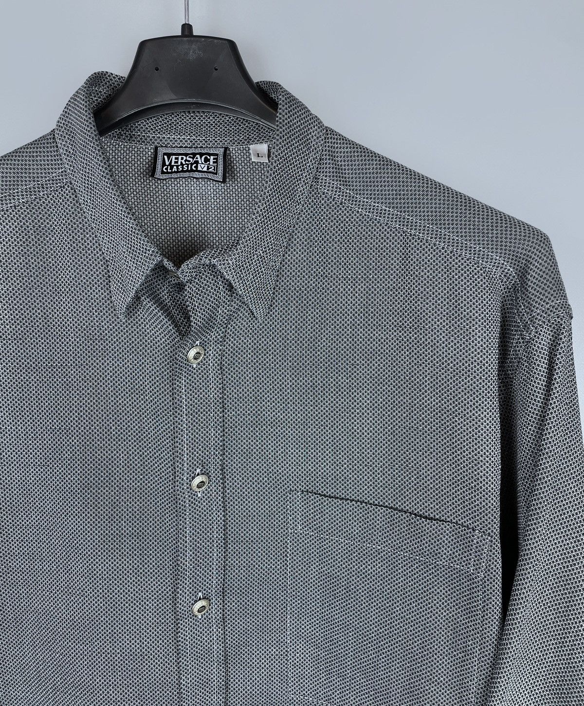 Versace Vintage 90s Versace Classic V2 LS Metallic Button Shirt L Size US L / EU 52-54 / 3 - 3 Thumbnail
